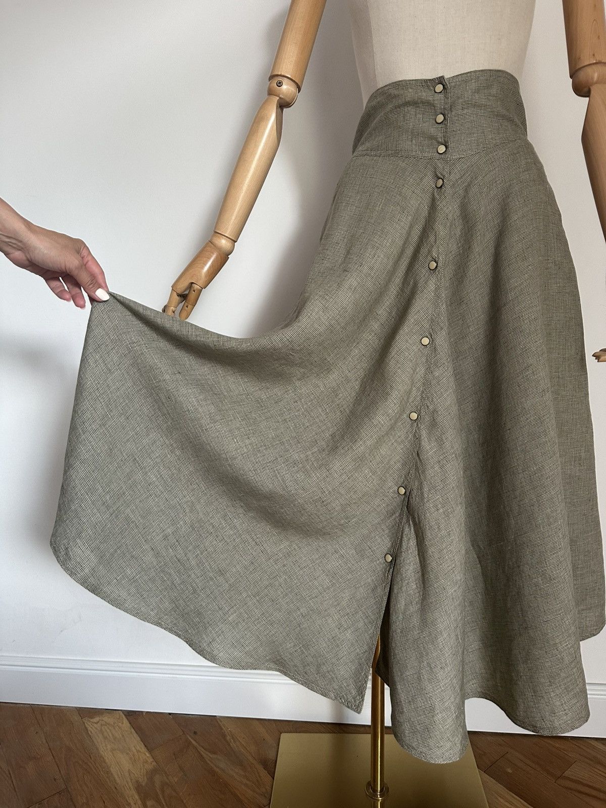 Scarti-Lab SCARTI LAB Skirt Linen Size XS! Size 26" / US 2 / IT 38 - 3 Thumbnail