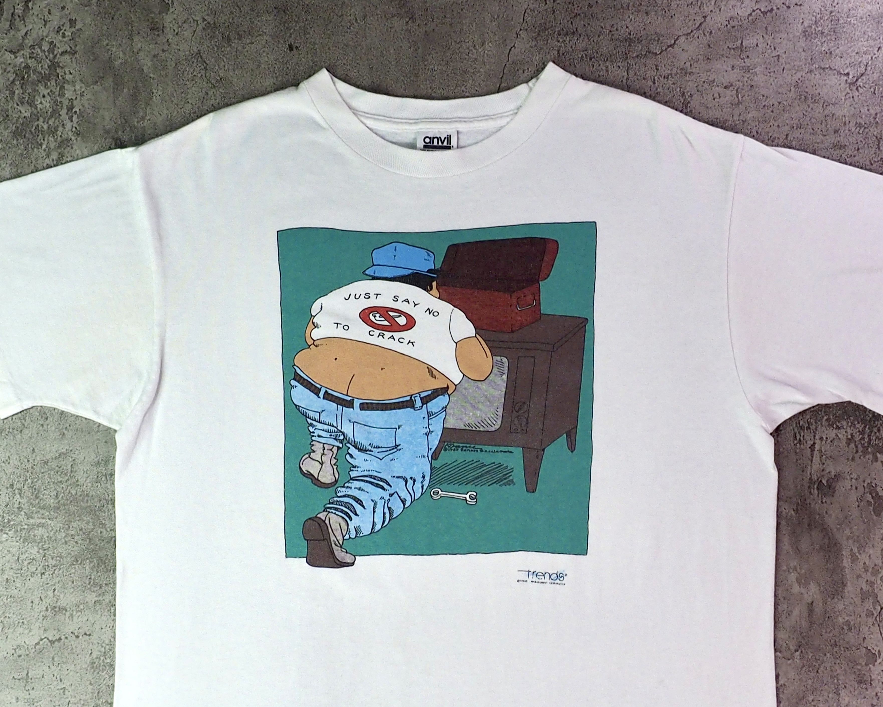 Vintage Vintage 1990s "Just Say No To Crack" Graphic Shirt L Size US L / EU 52-54 / 3 - 2 Thumbnail