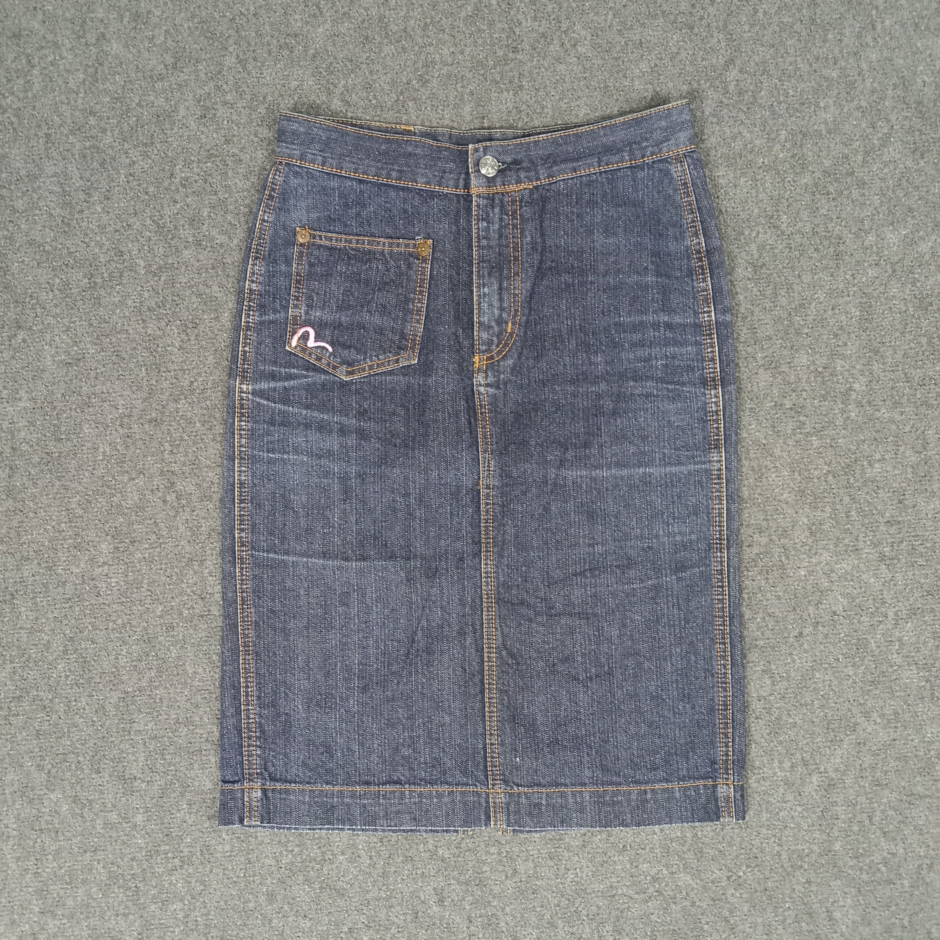Evisu × Japanese Brand × Vintage Evisu Japanese Brand Daicock Art Denim Skirts Size 25" / US 0 / IT 36 - 4 Thumbnail