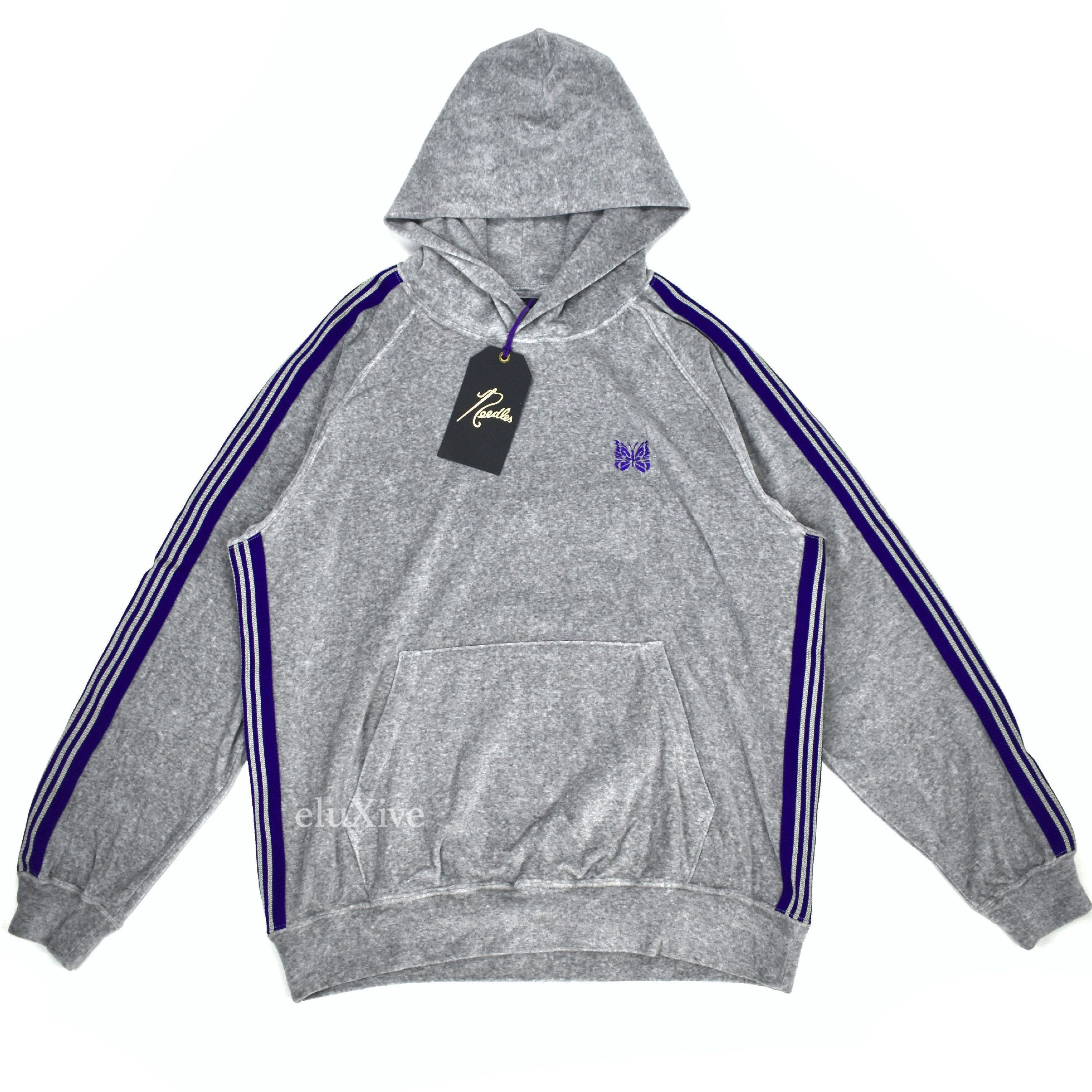 Needles Needles Gray Purple Butterfly Logo Velour Hoodie NWT Size US L / EU 52-54 / 3 - 1 Preview