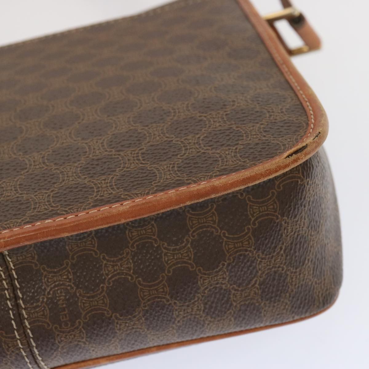 Celine CELINE Macadam Canvas Shoulder Bag Pvc Leather Brown Size ONE SIZE - 13 Thumbnail