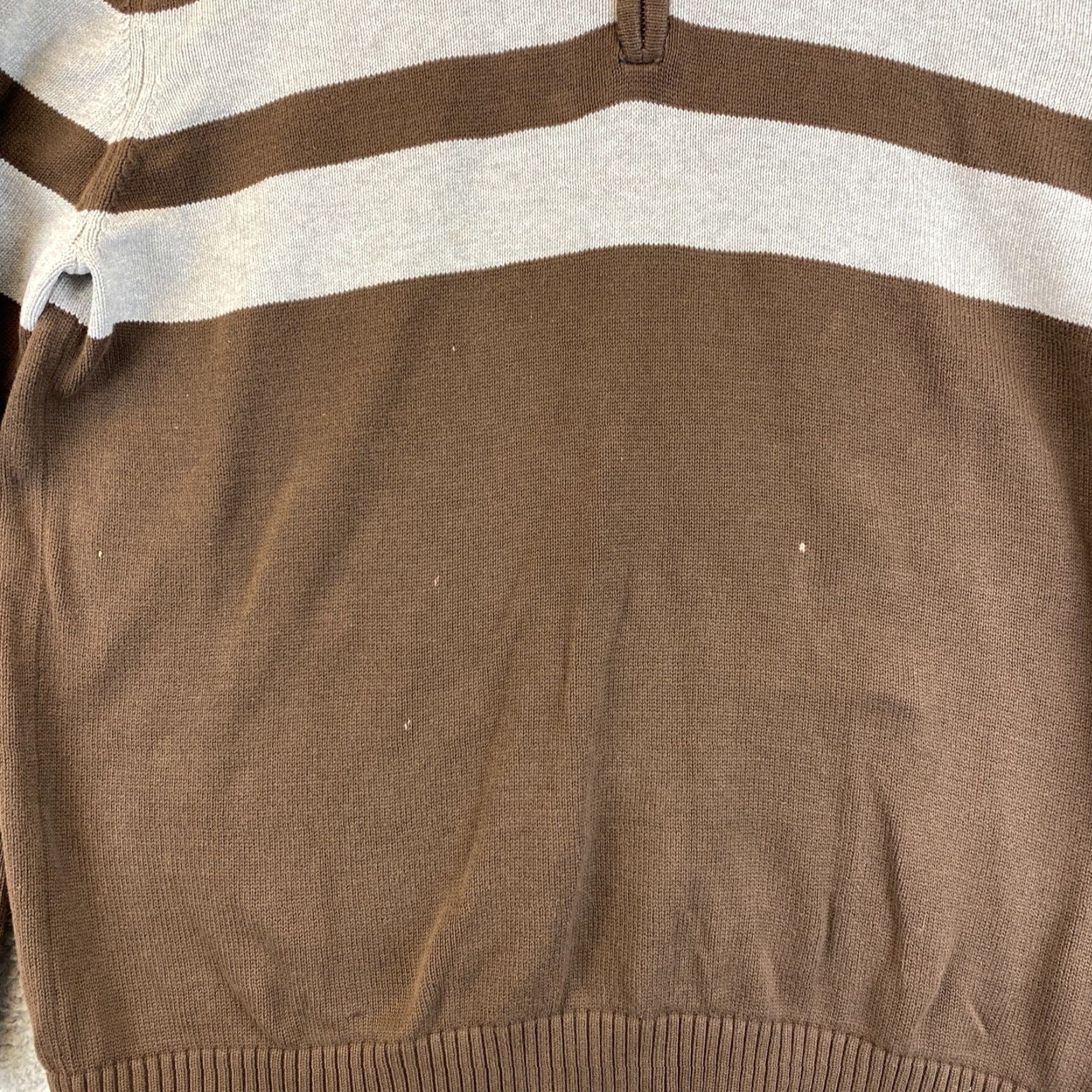 Tommy Hilfiger vintage Tommy Hilfiger brown 1/4 zip Sweater XL Stripes/ 53-5 Size US XL / EU 56 / 4 - 5 Thumbnail