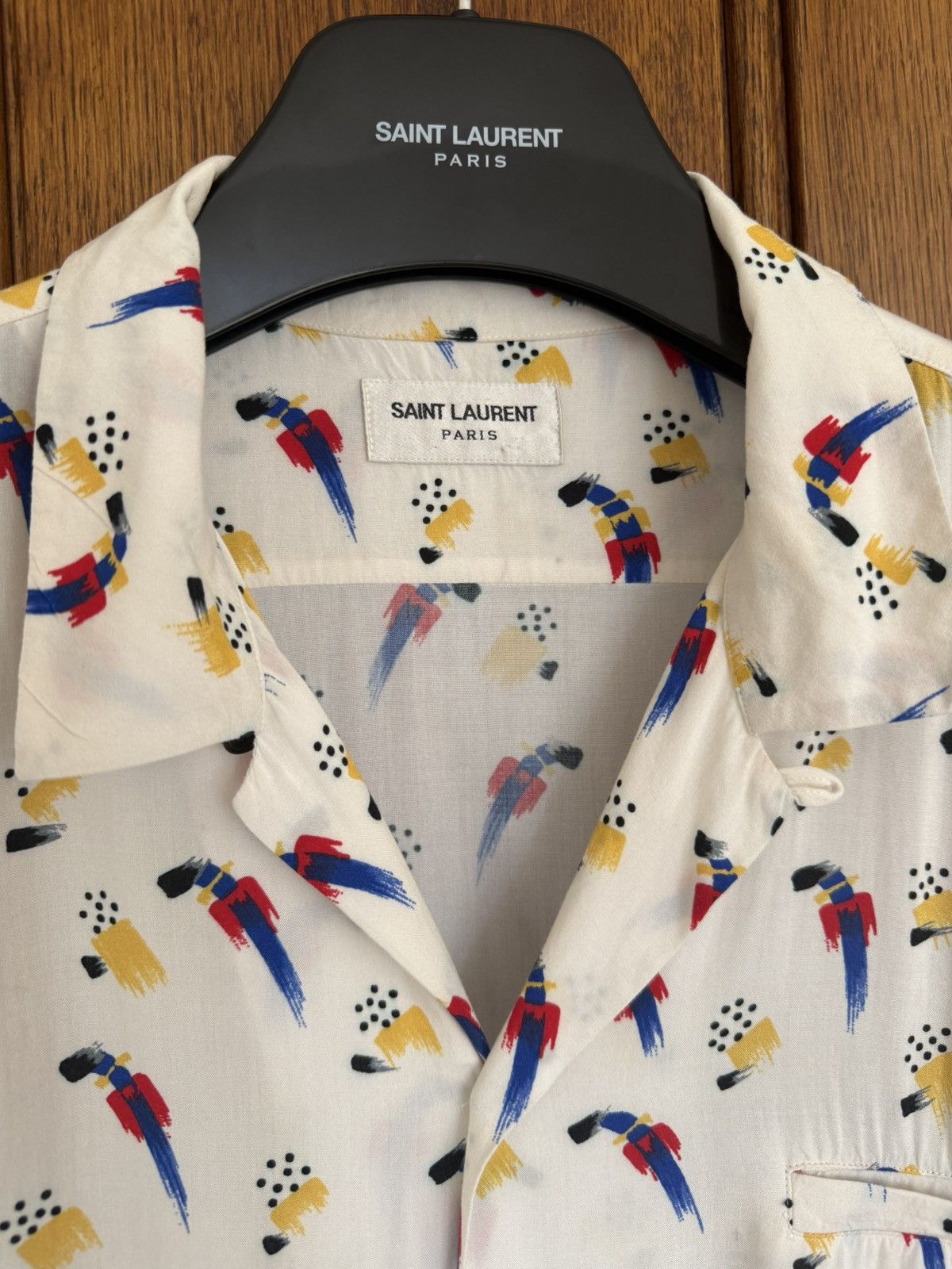 Saint Laurent Paris SS22 Saint Laurent parrot Hawaiian shirt bowling 41 grail Size US L / EU 52-54 / 3 - 14 Thumbnail