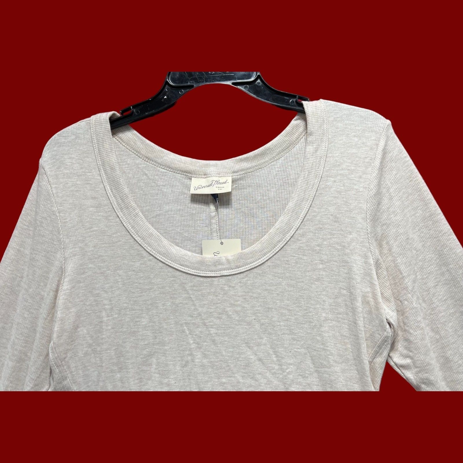 Other Universal Thread - Women's Ribbed Long Sleeve Scoopneck T-Sh Size XL / US 12-14 / IT 48-50 - 12 Thumbnail