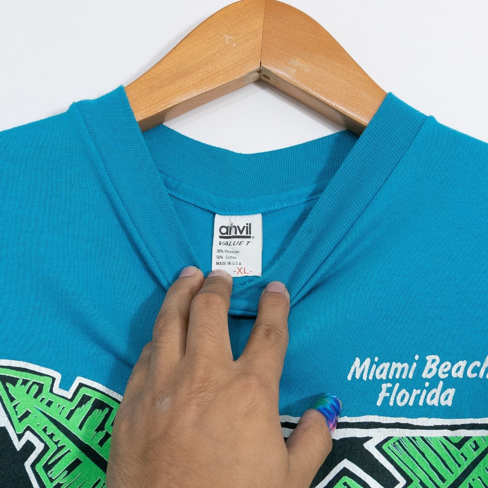 Vintage Vintage 90s Miami Beach Florida T Shirt Men XL Single Stitch Size US XL / EU 56 / 4 - 7 Thumbnail