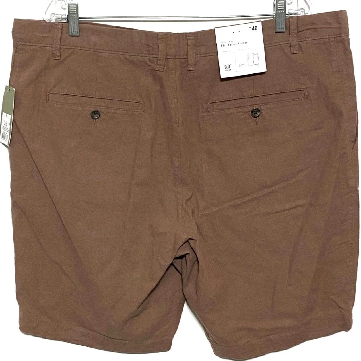 Vintage Goodfellow Mens Shorts Chino Linen Cotton Above Knee 40 Regular NWT Brown Casual Preppy Summer Spring Fall Mens Size US 40 / EU 56 - 2 Thumbnail