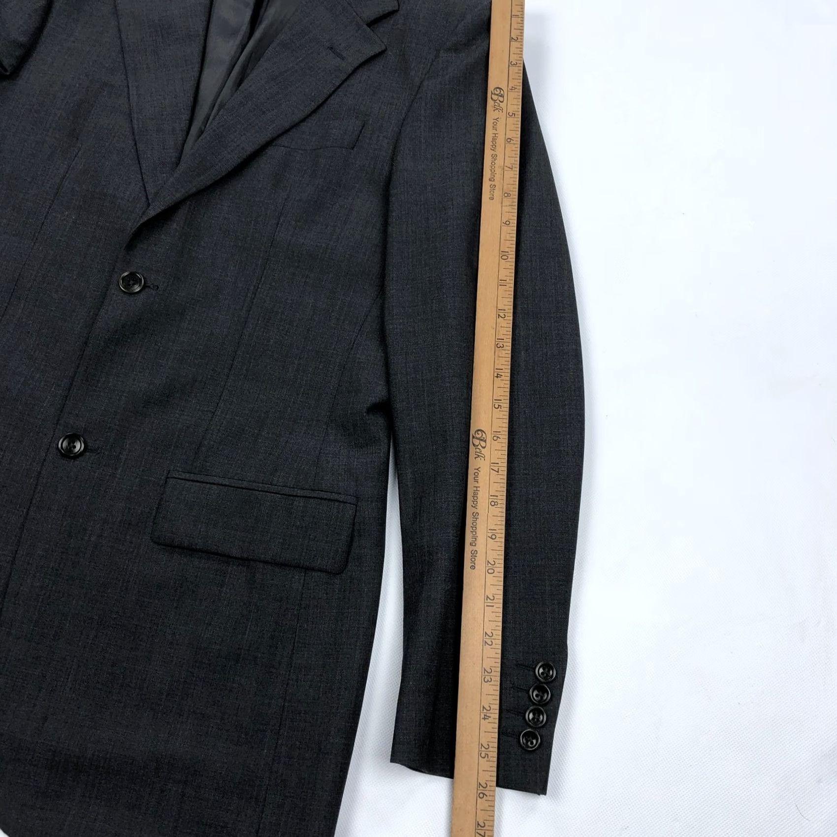 Banana Republic Banana Republic Men's 38R Suit Jacket Wool Blend Charcoal Gray 2 Piece Notch Lapel Single Breasted 40in Chest Regular Vintage? No (Y2K) Size 38R - 7 Thumbnail