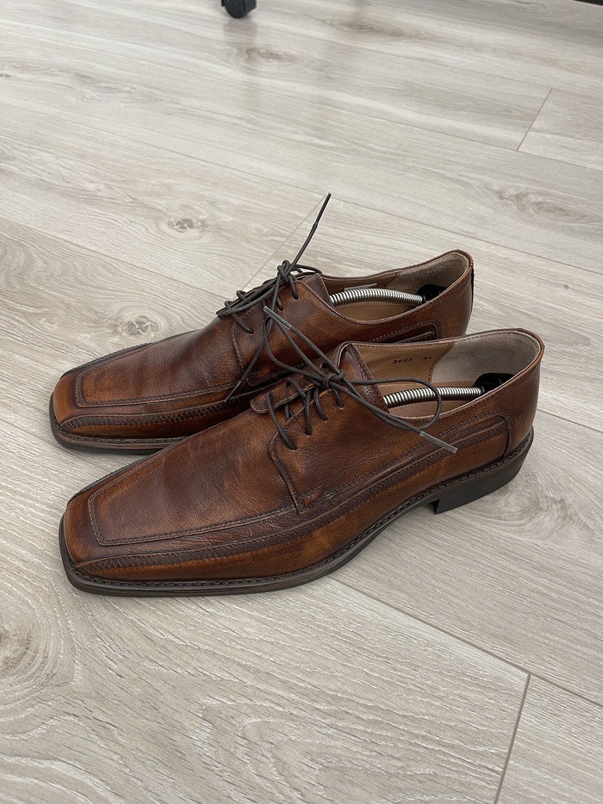 Vintage Roberto Santi Men’s Brown Leather Derby Shoes EU44 Formal Size US 10 / EU 43 - 2 Thumbnail