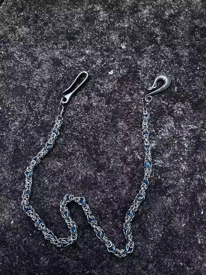 Jean Snake Bone Clamp Blue Beads Pants Chain Size ONE SIZE - 7 Thumbnail
