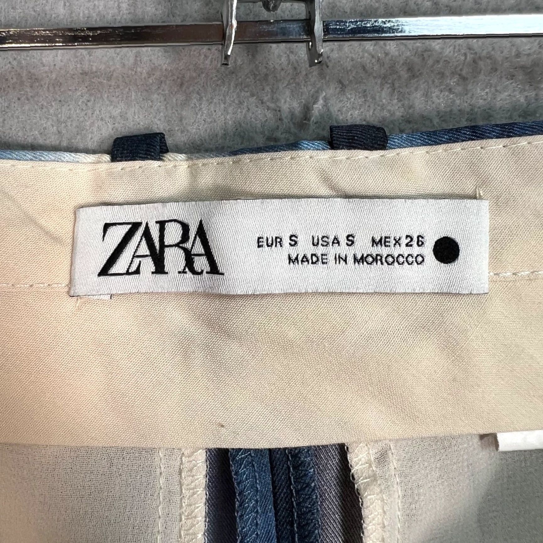 Zara Zara Womens Size Small Tie-Dye Pleated Wide-Leg Pants Blue/White Size 28" / US 6 / IT 42 - 3 Thumbnail
