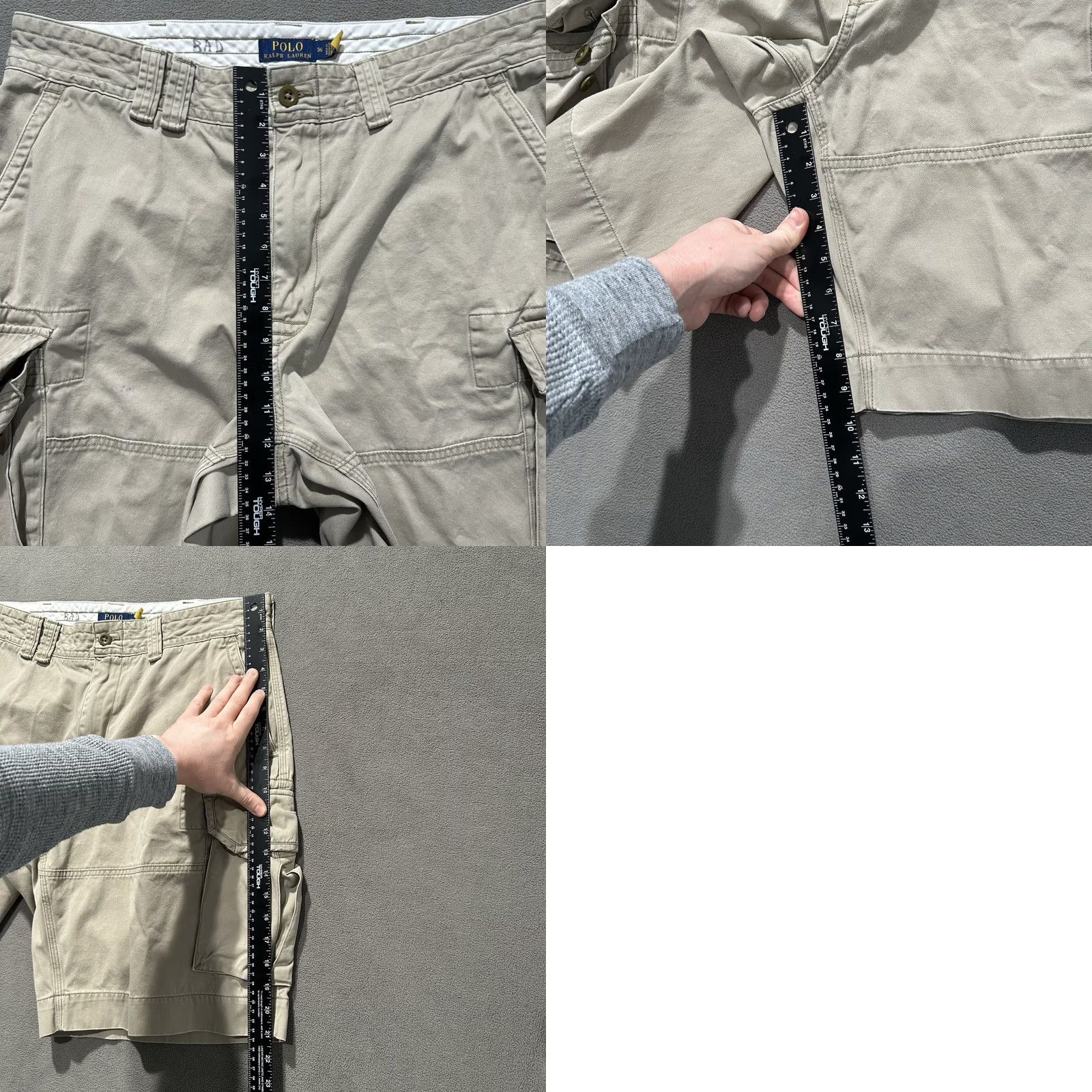 Polo Ralph Lauren Polo Ralph Lauren Shorts Mens 36 Beige Cotton Chunky Twill Cargo Pocket GUC Size US XL / EU 56 / 4 - 8 Thumbnail