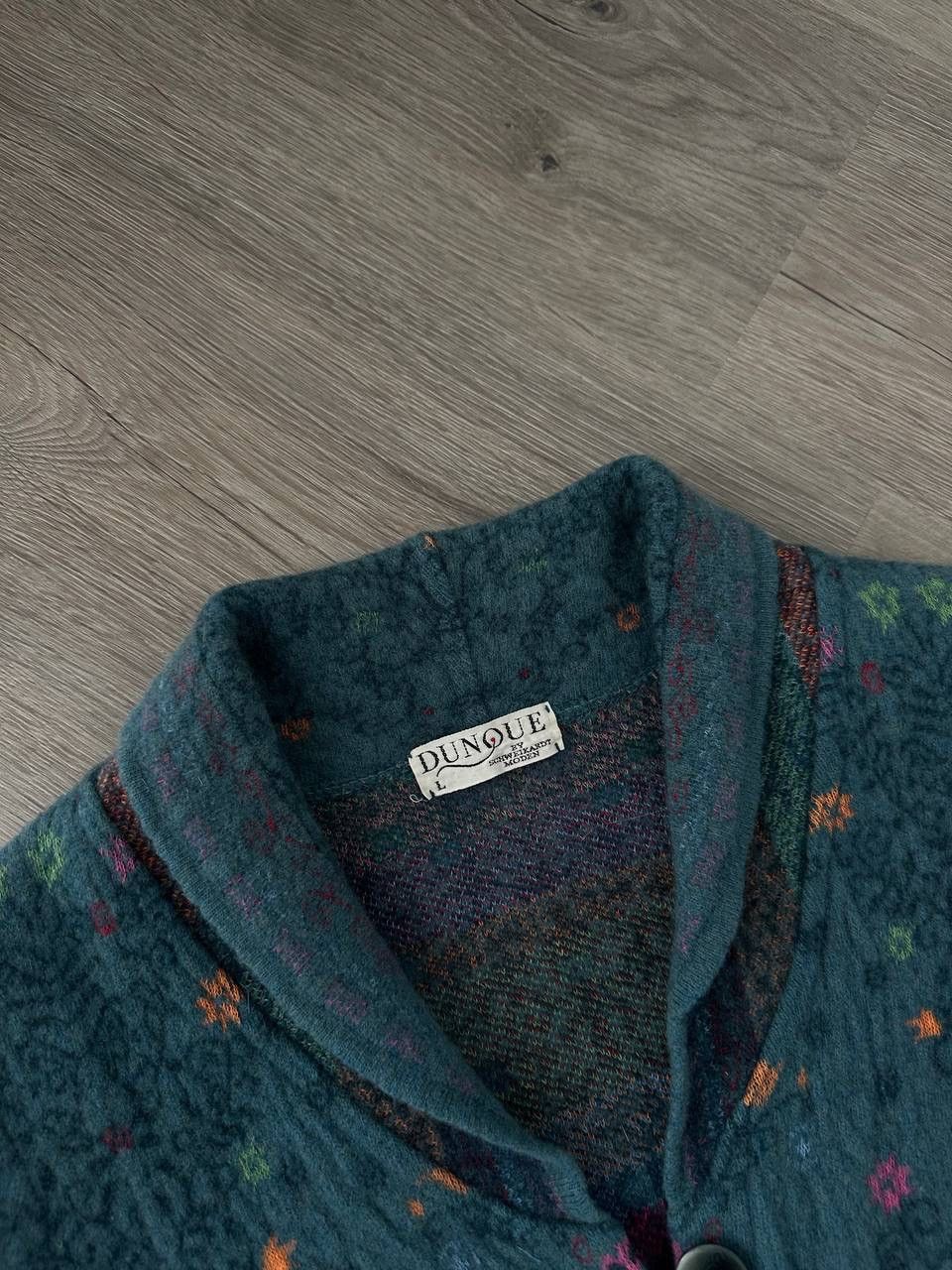 Japanese Brand × Vintage Vintage DUNQUE Wool Cardigan Floral Sweater Size US M / EU 48-50 / 2 - 6 Thumbnail