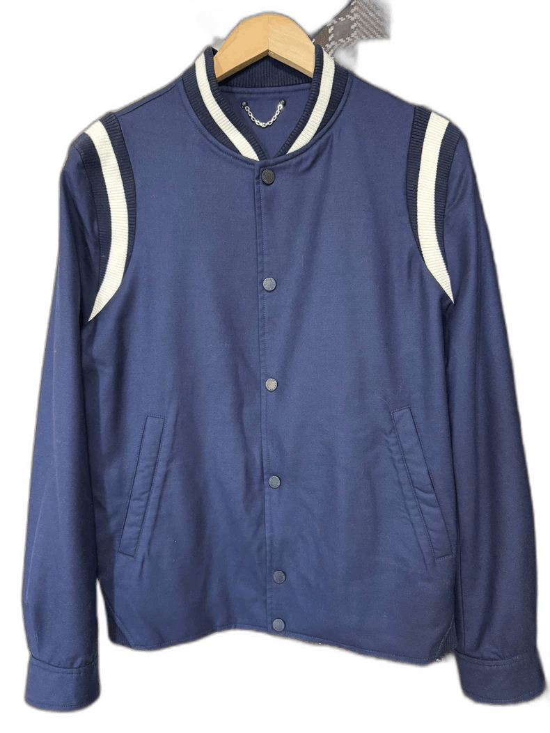Louis Vuitton Louis Vuitton Blue Wool Jacket with Embroidery Size US M / EU 48-50 / 2 - 1 Thumbnail