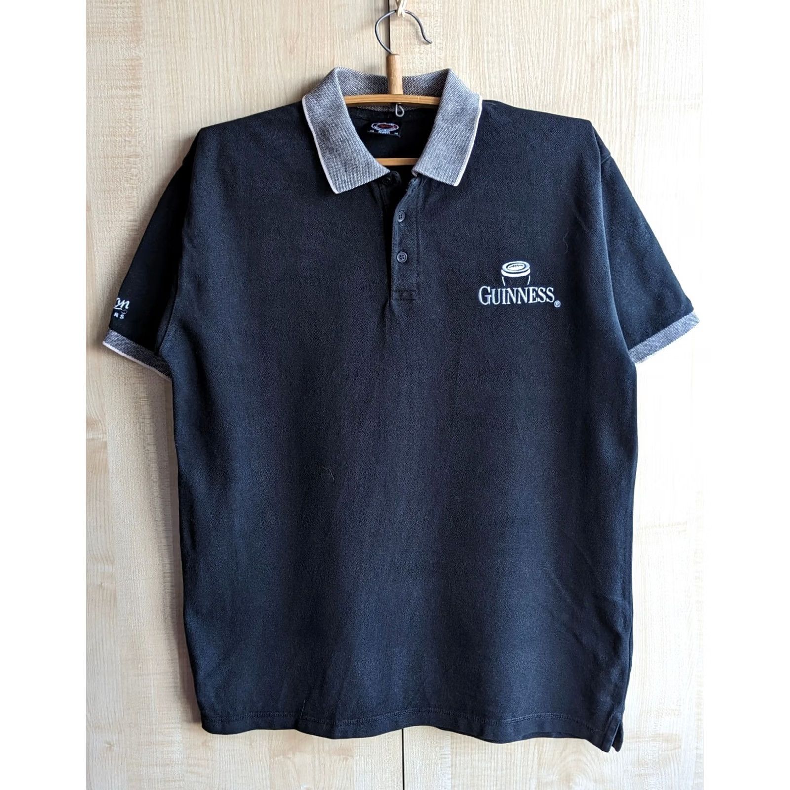 Vintage Guinness Polo Shirt Black Cotton M Mens Polo Shirt Size US M / EU 48-50 / 2 - 2 Thumbnail