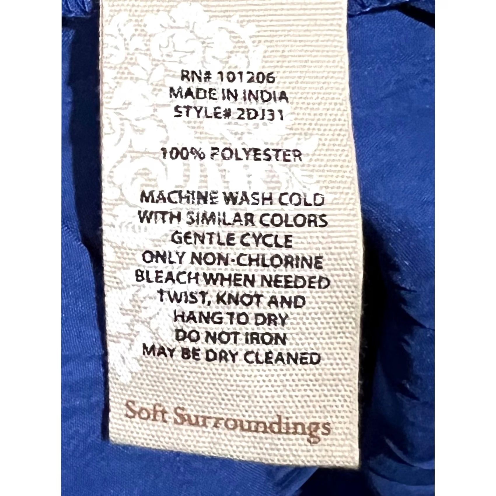 Soft Surroundings Soft Surroundings Tie Duster Cardigan Top Blue Lightweight Women's M Blouse Cardigan V-Neck Tie Short Sleeve/Crinkle Summer 90s? Size M / US 6-8 / IT 42-44 - 8 Thumbnail