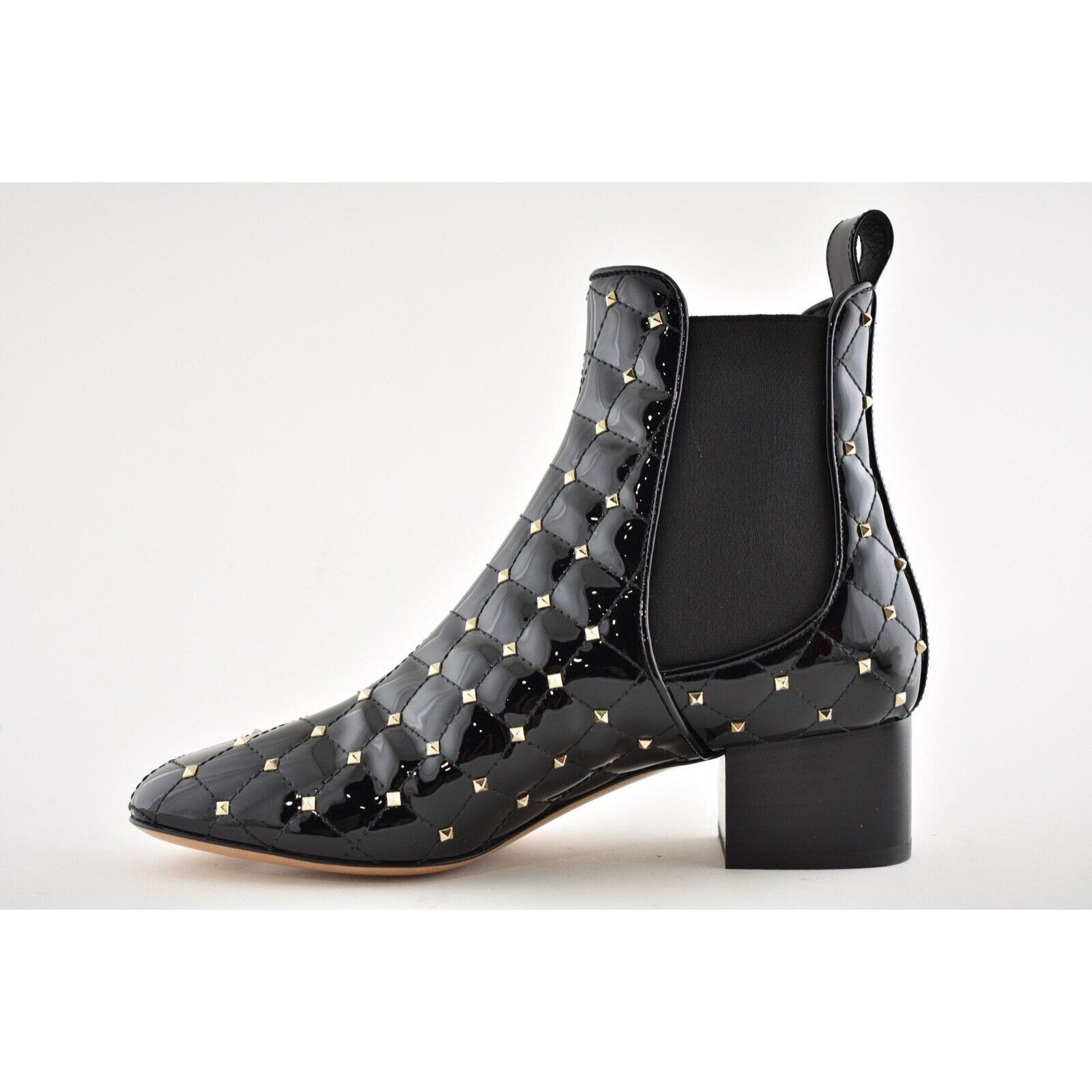 Valentino Valentino Rockstud Chelsea Spike Black Patent Stud Heel Size US 7 / IT 37 - 9 Thumbnail