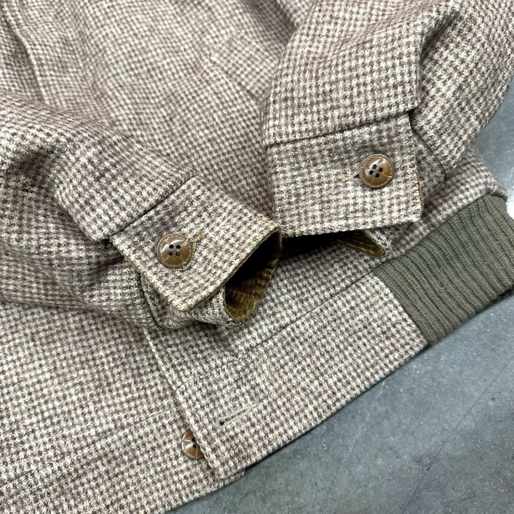 Saks Fifth Avenue VINTAGE Saks Fifth Avenue Houndstooth Wool Bomber Jacket Men’s 36 Size US XXS / EU 40 - 2 Thumbnail