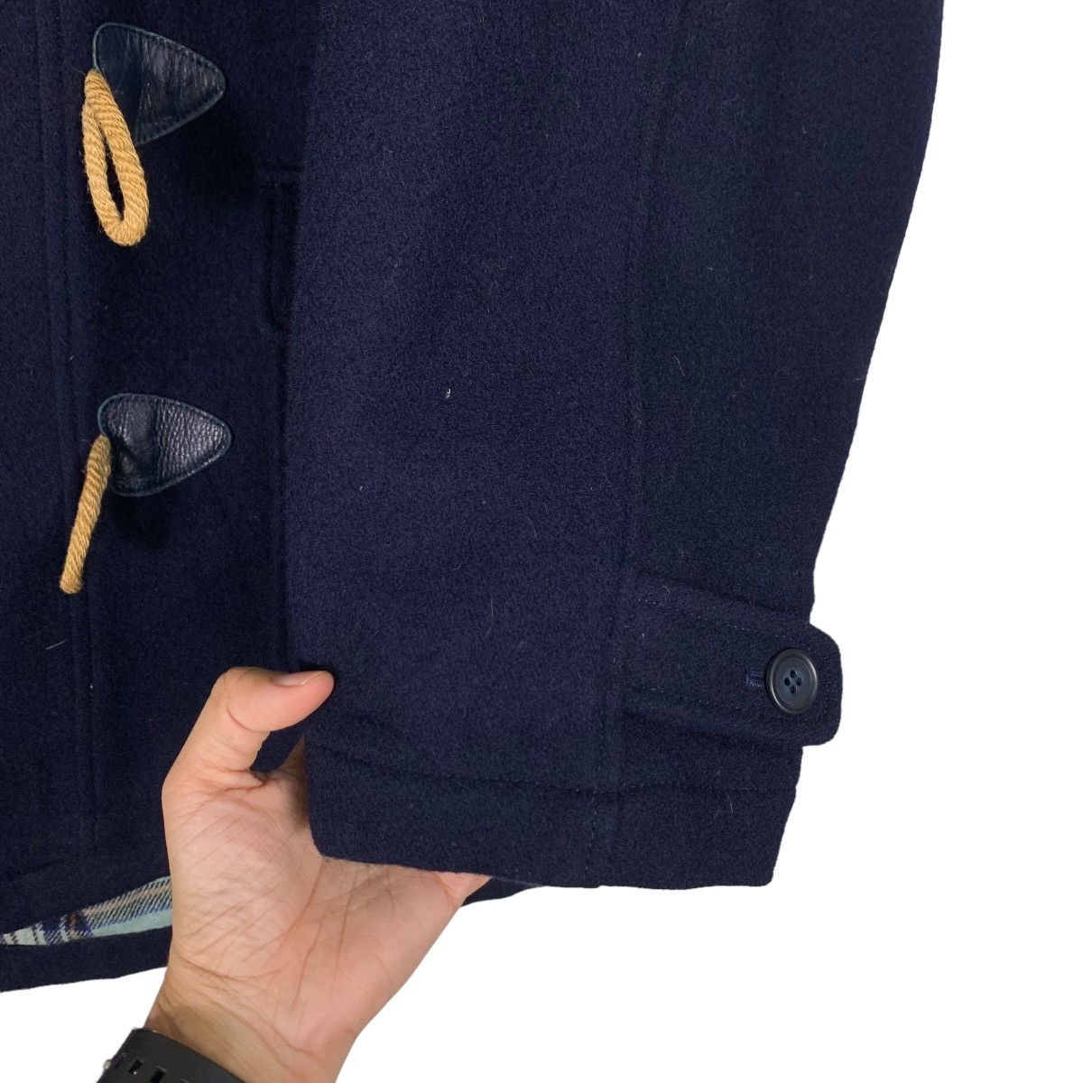 Japanese Brand POSH BOY Checked Lined Wool Hooded Duffle Coat #1123-C51 Size US L / EU 52-54 / 3 - 13 Thumbnail