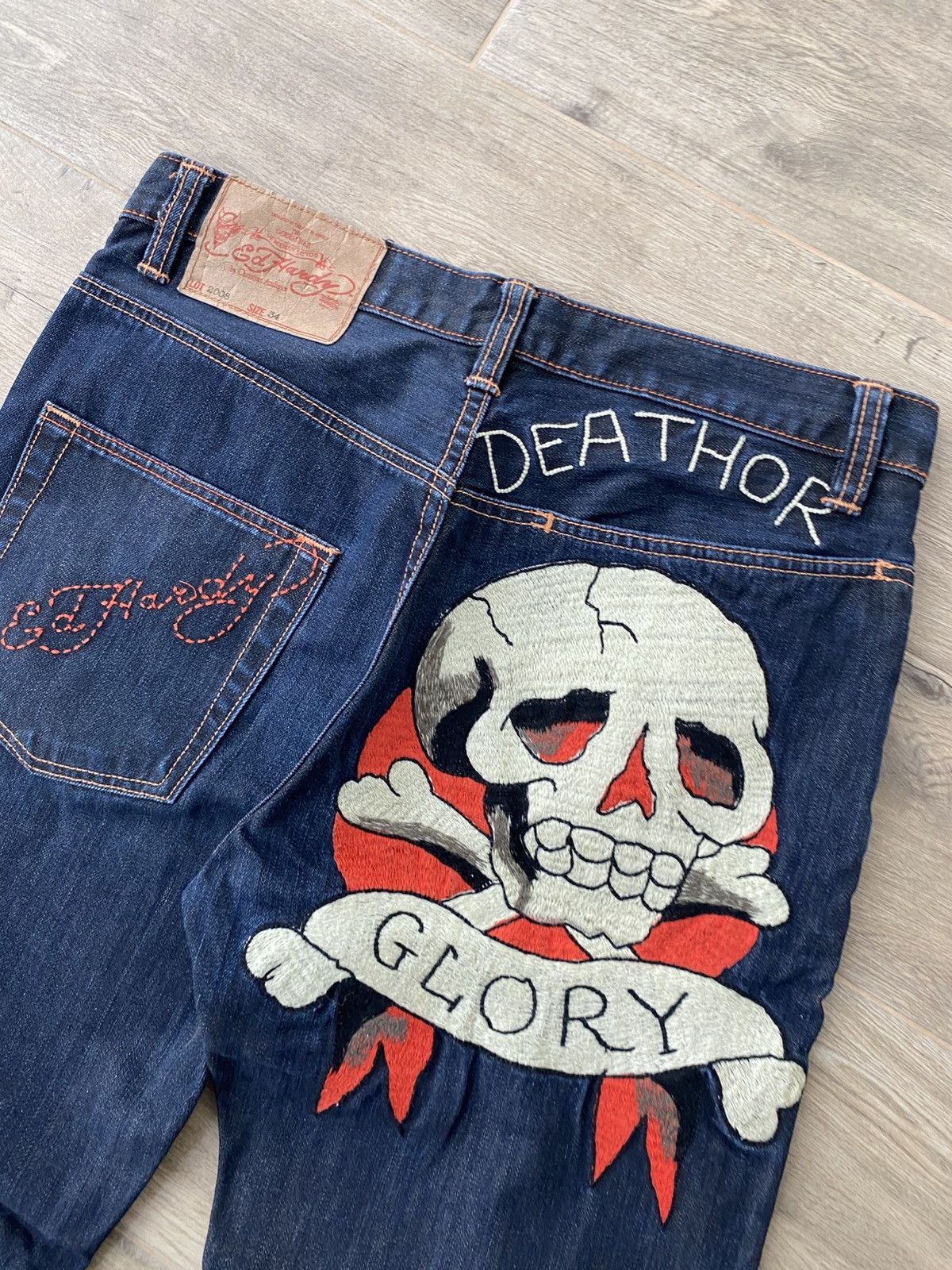 Ed Hardy × Vintage 💀ED HARDY skull vintage jeans Size US 34 / EU 50 - 10 Thumbnail