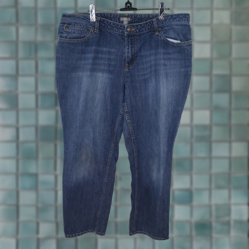 Vintage Hill Boot Cut Jeans Med Wash Blue 16P 36X26 Jeggings Short Women's Size 36" / US 14 / IT 50 - 1 Thumbnail