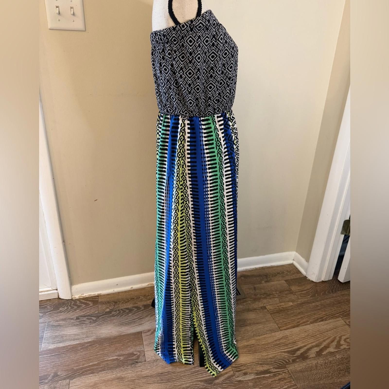 Halo Halo strapless maxi dress colorful contrasting pattern SZ M Size M / US 6-8 / IT 42-44 - 2 Thumbnail