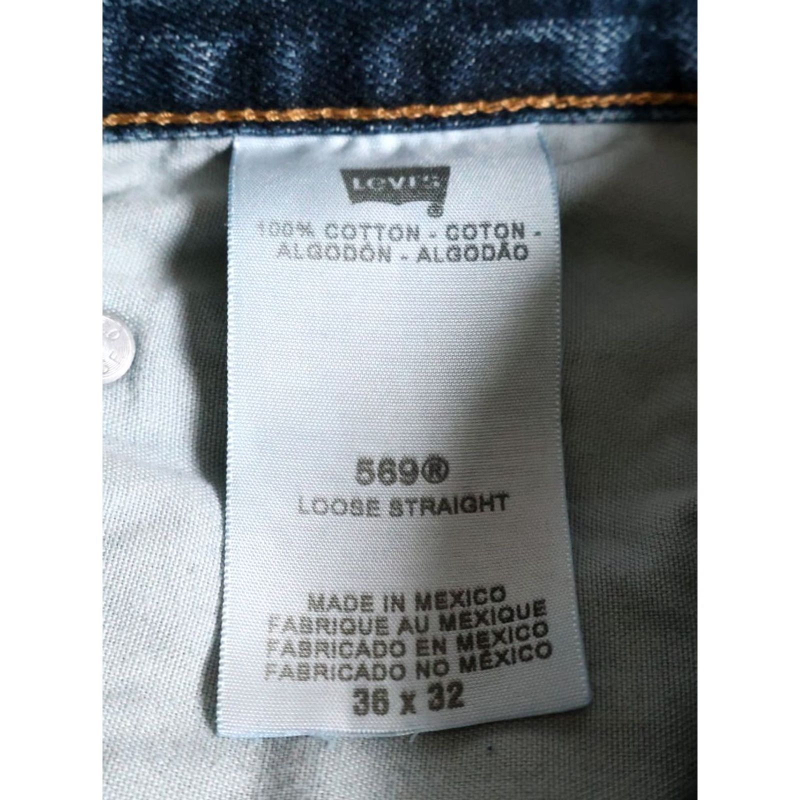 Levi's VINTAGE Levi's 569 Jeans Men 36 x 30 Blue Denim Skater 90s Grunge Retro Shirt? Size US 36 / EU 52 - 4 Thumbnail