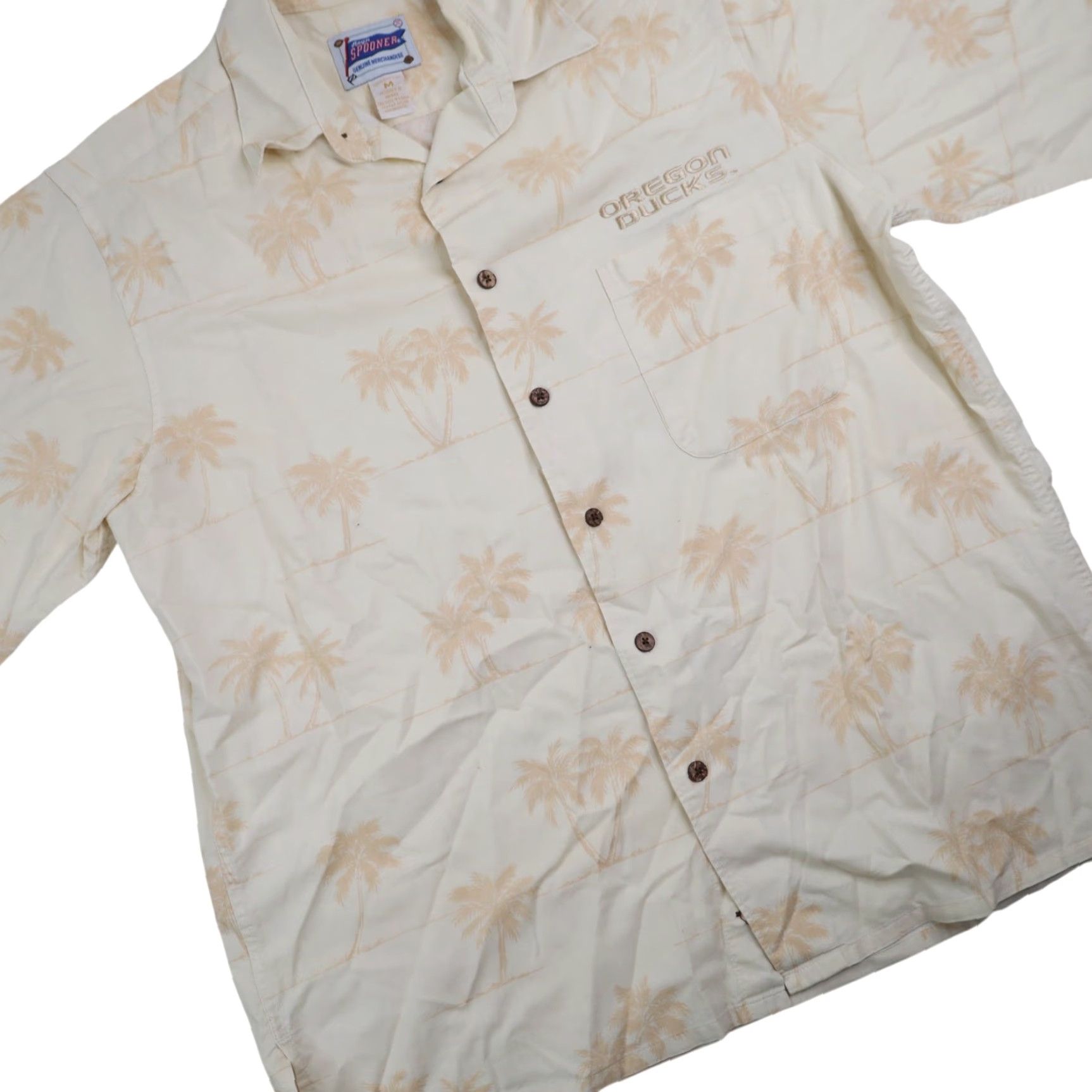 Reyn Spooner VINTAGE Reyn Spooner University of Oregon Tropical Hawaiian Shirt Men Short Sleeve Cream M Size US M / EU 48-50 / 2 - 3 Thumbnail