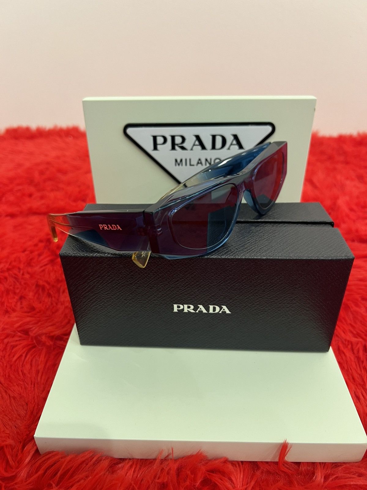 Prada Prada Blue Sunglasses Size ONE SIZE - 2 Thumbnail
