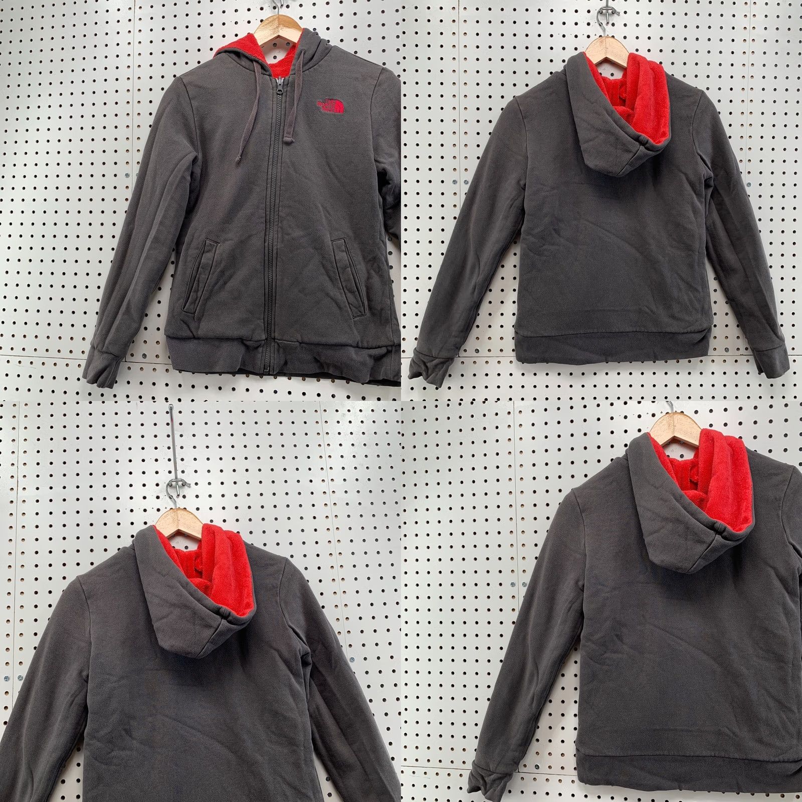 The North Face The North Face Hooded Fleece Reversible Jacket Red Gray Womens Small Size S / US 4 / IT 40 - 9 Thumbnail