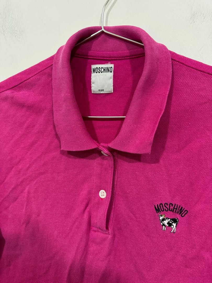 Moschino Vintage Moschino Pink Polo Tee Size US M / EU 48-50 / 2 - 2 Thumbnail