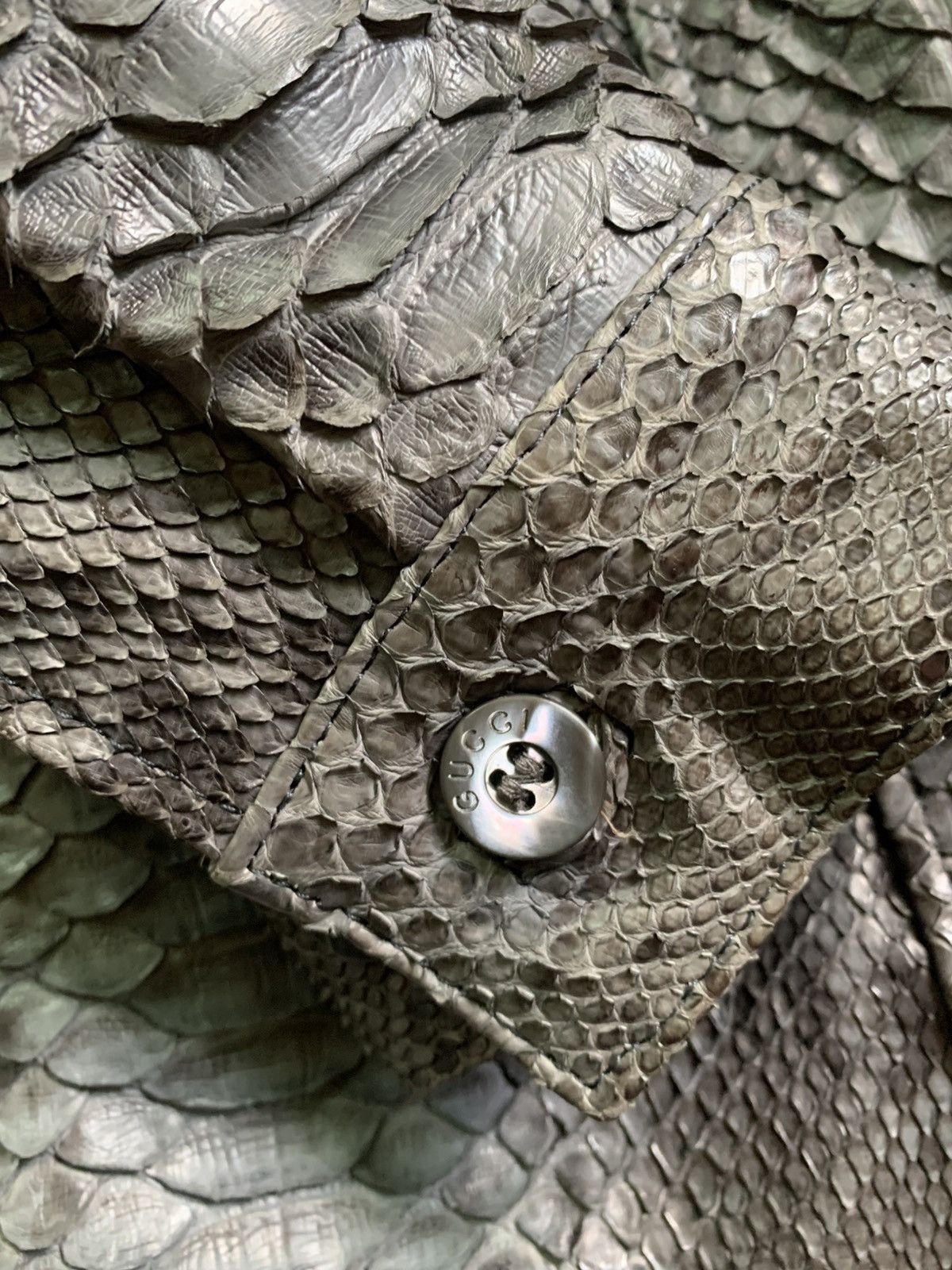 Gucci Rare! A/W 1998- Gucci- Tom Ford- Snakeskin Leather Coat Size US L / EU 52-54 / 3 - 5 Thumbnail