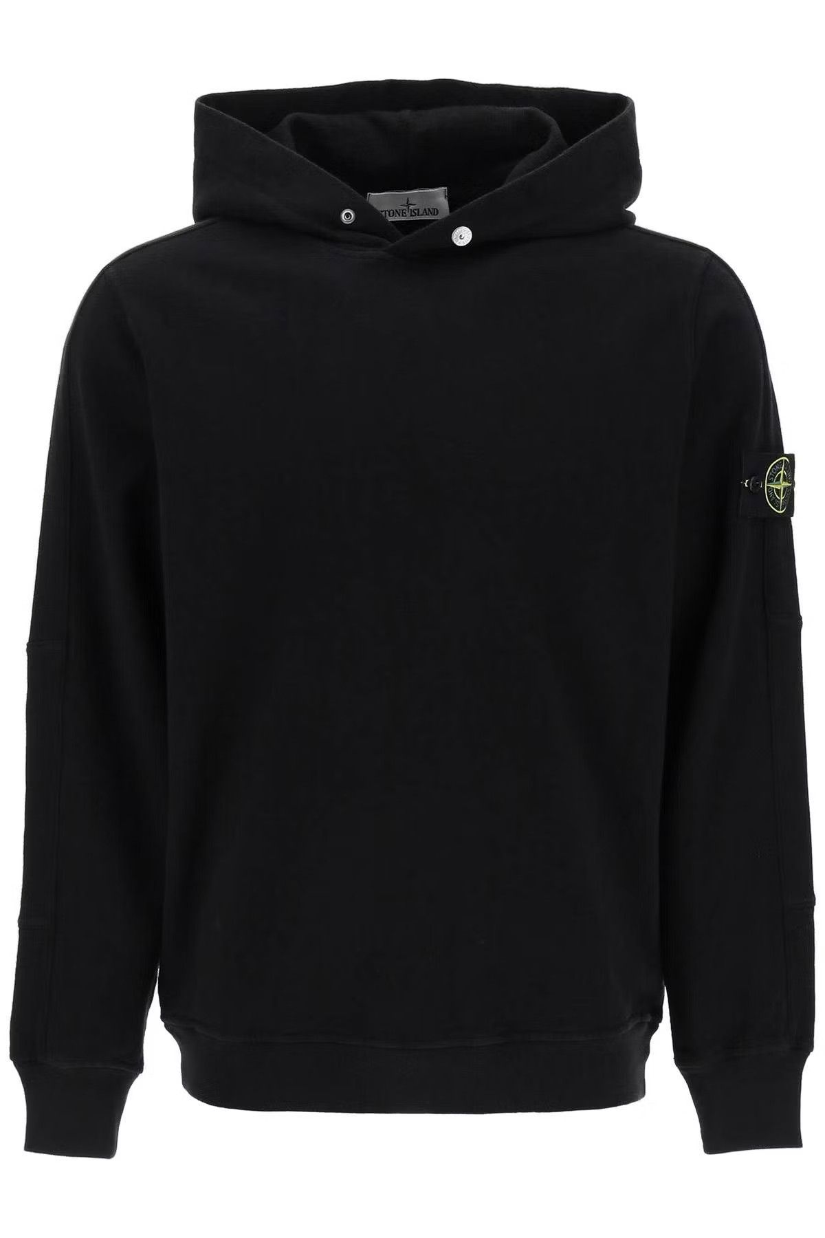 image of Stone Island O1S22I1N0524 Light Hoodie In Black, Men's (Size Small)