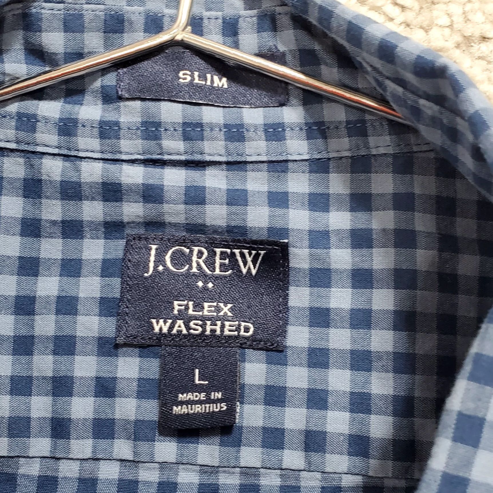 J.Crew J.Crew Shirt Men's Large Blue Plaid Stretch Flex Washed Long Sleeve Button-Down Size US L / EU 52-54 / 3 - 7 Thumbnail