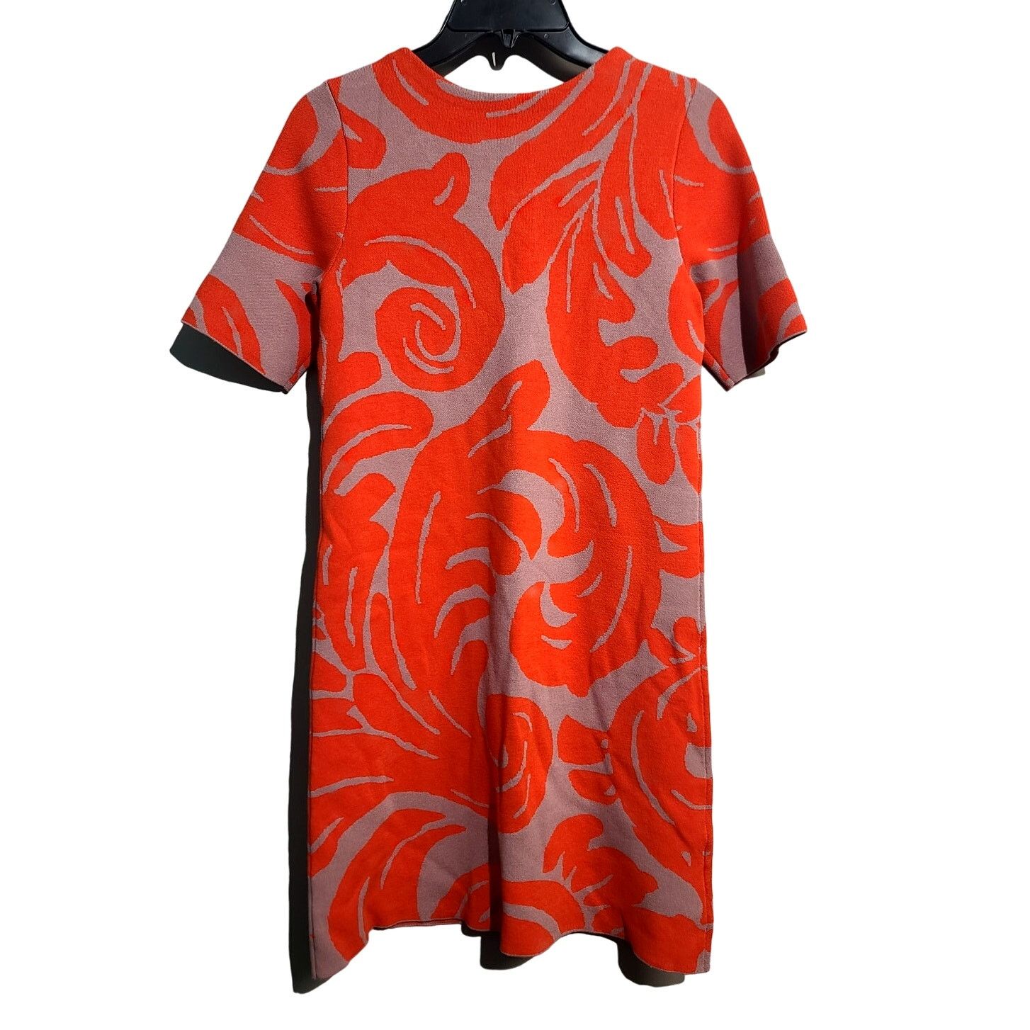 Ann Taylor Ann Taylor Red Fan Leaf Shift Sweater Dress Petite Size XS / US 0-2 / IT 36-38 - 3 Thumbnail