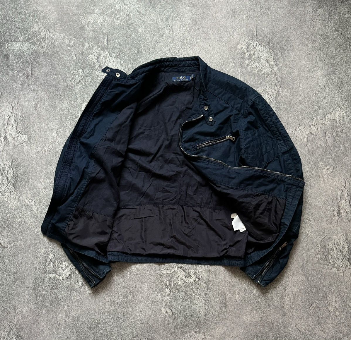 Polo Ralph Lauren × Vintage Polo Ralph Lauren XXL zip bomber style denim bike jacket 00s Size US XXL / EU 58 / 5 - 14 Thumbnail
