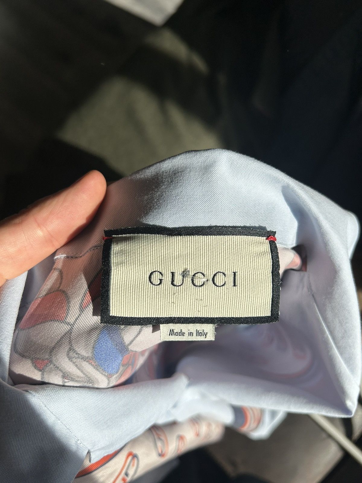 Gucci Light Blue Silk Panels Bowling Shirt Size US S / EU 44-46 / 1 - 9 Thumbnail
