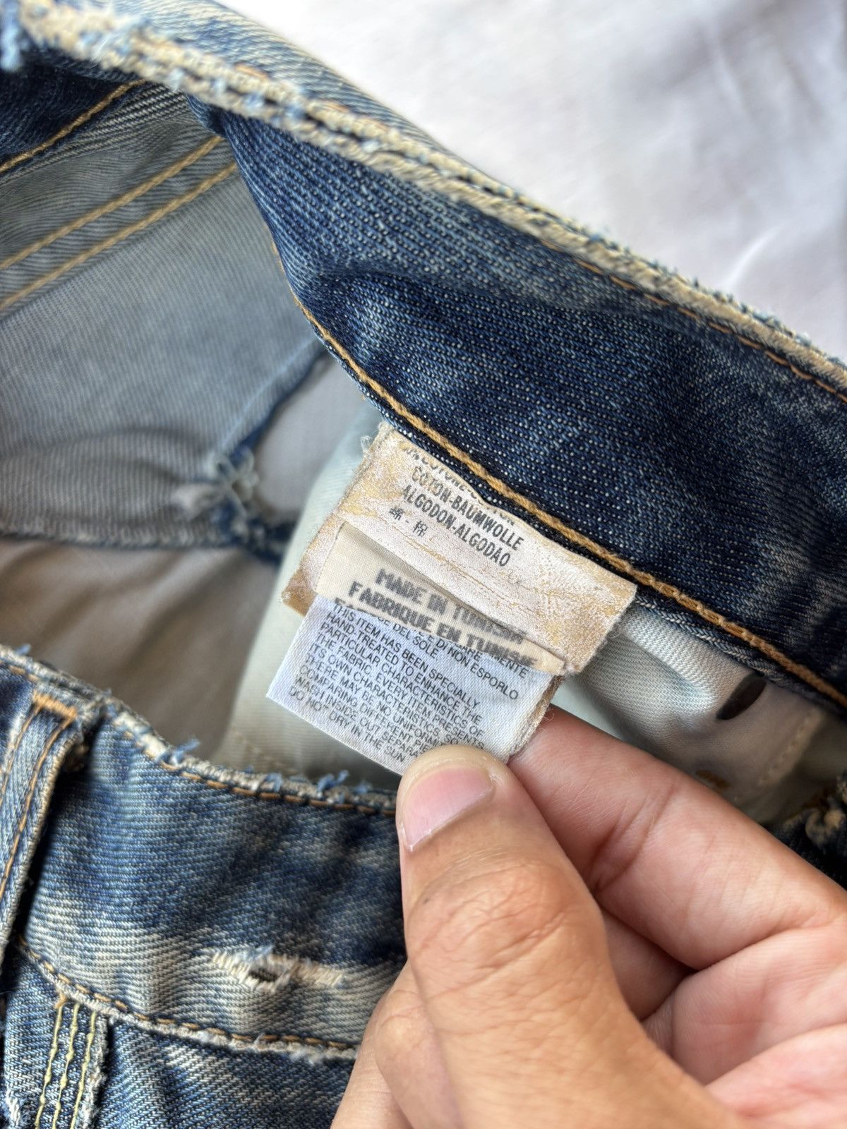 If Six Was Nine Flare Jeans Thrashed Distress REPLAY Bootcut Denim Jeans Size US 33 - 11 Thumbnail