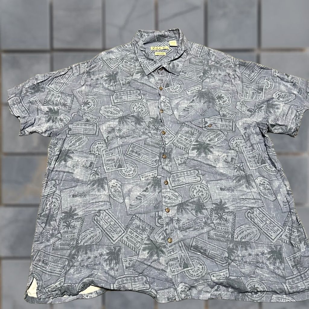 Vintage Batik Bay Hawaiian Shirt Mens 3XB Blue Floral Button Up Short Sleeve Rayon Size US XXL / EU 58 / 5 - 1 Thumbnail