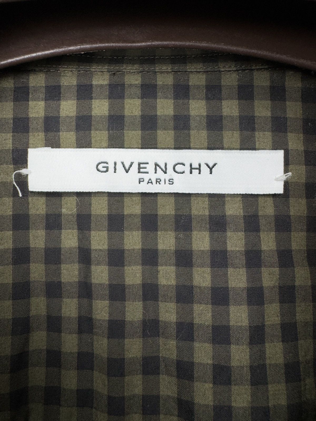 Givenchy Givenchy green checkered leather trim contemporary fit shirt Size US L / EU 52-54 / 3 - 12 Thumbnail