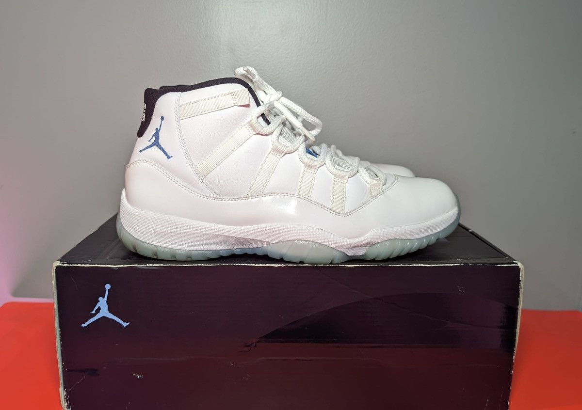 image of Size 11 - Jordan 11 Retro High Legend Blue Shoes in White, Men's