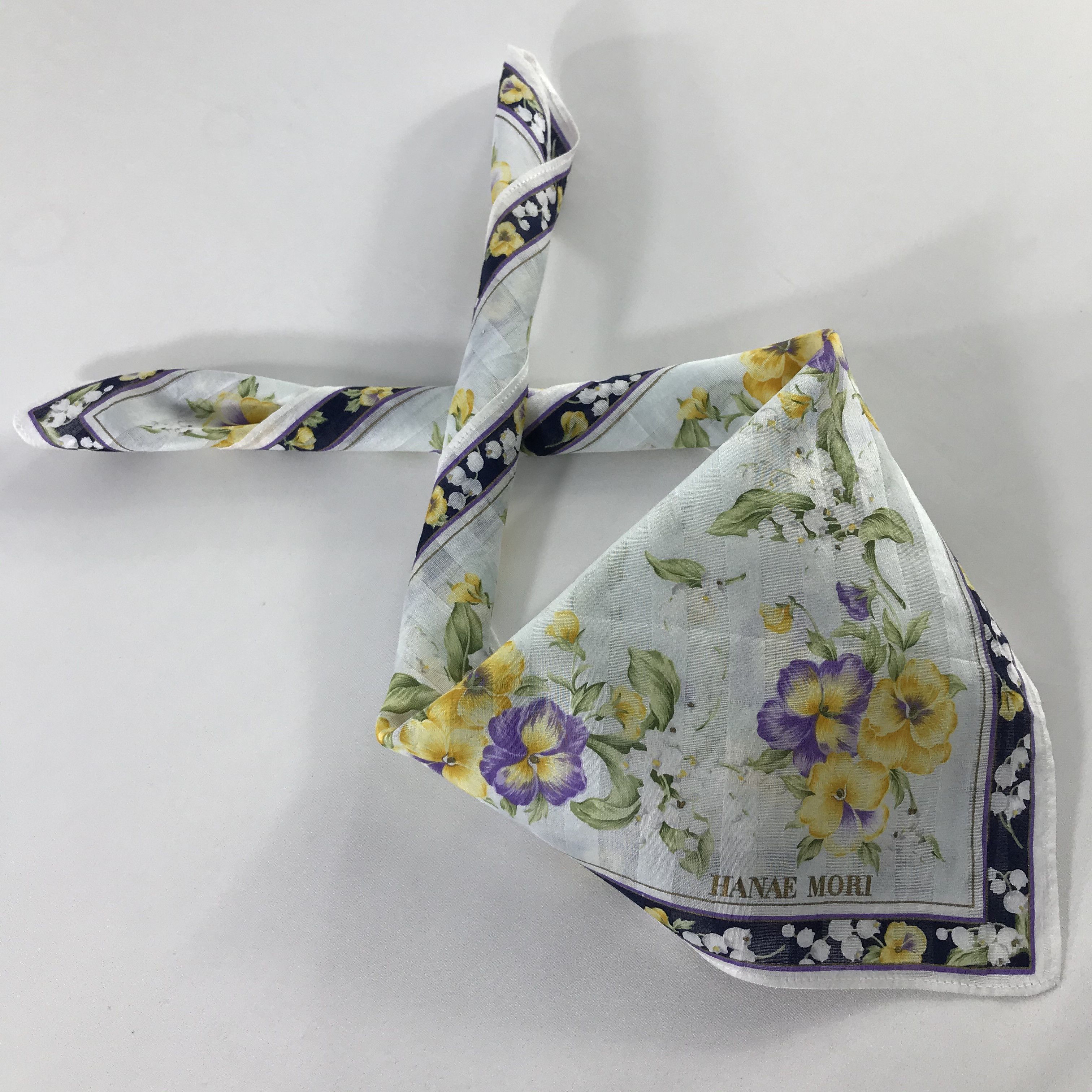 Hanae Mori × Vintage Hanae Mori Bandana / Handkerchief / Neckerchief - S654 Size ONE SIZE - 4 Thumbnail