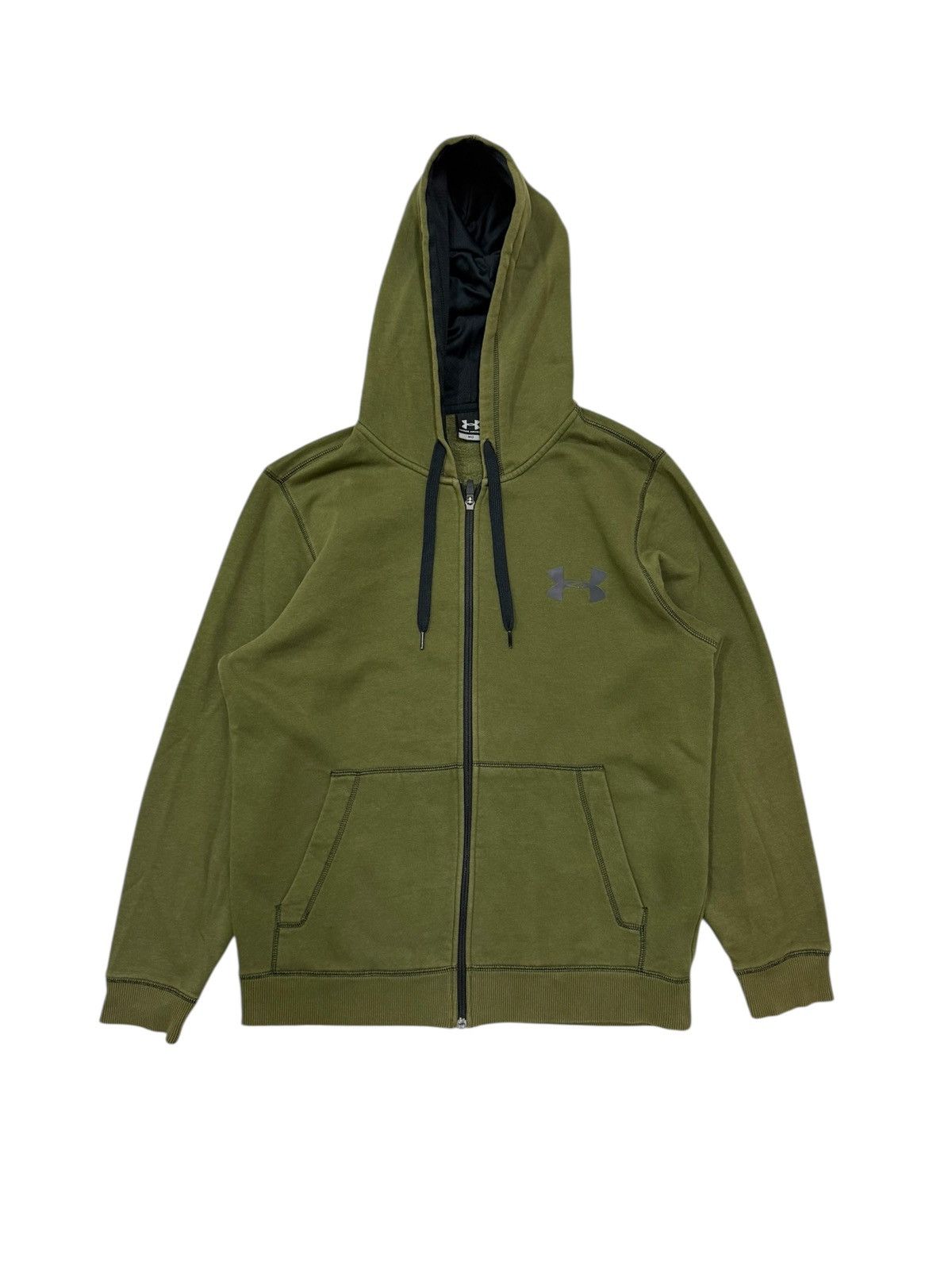 Under Armour Under Armour Olive Green Zip Up Sweater Hoodie Size US M / EU 48-50 / 2 - 1 Thumbnail