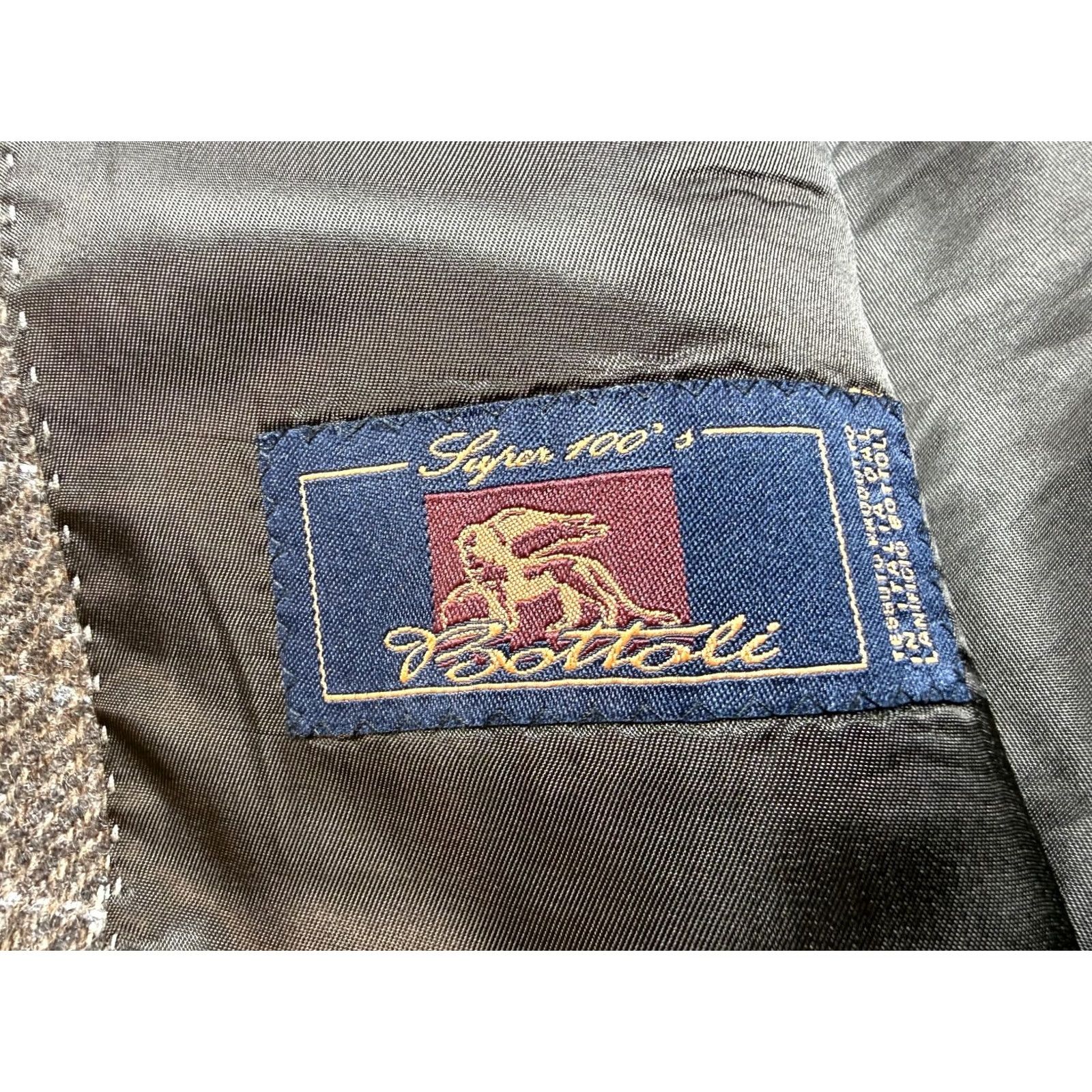 Vintage Navyboot Blazer Shirt Mens EU 54 Brown Plaid Wool 100 Super 100 Wool Jacket Check Tuxedo Adjusted Size 54R - 5 Thumbnail