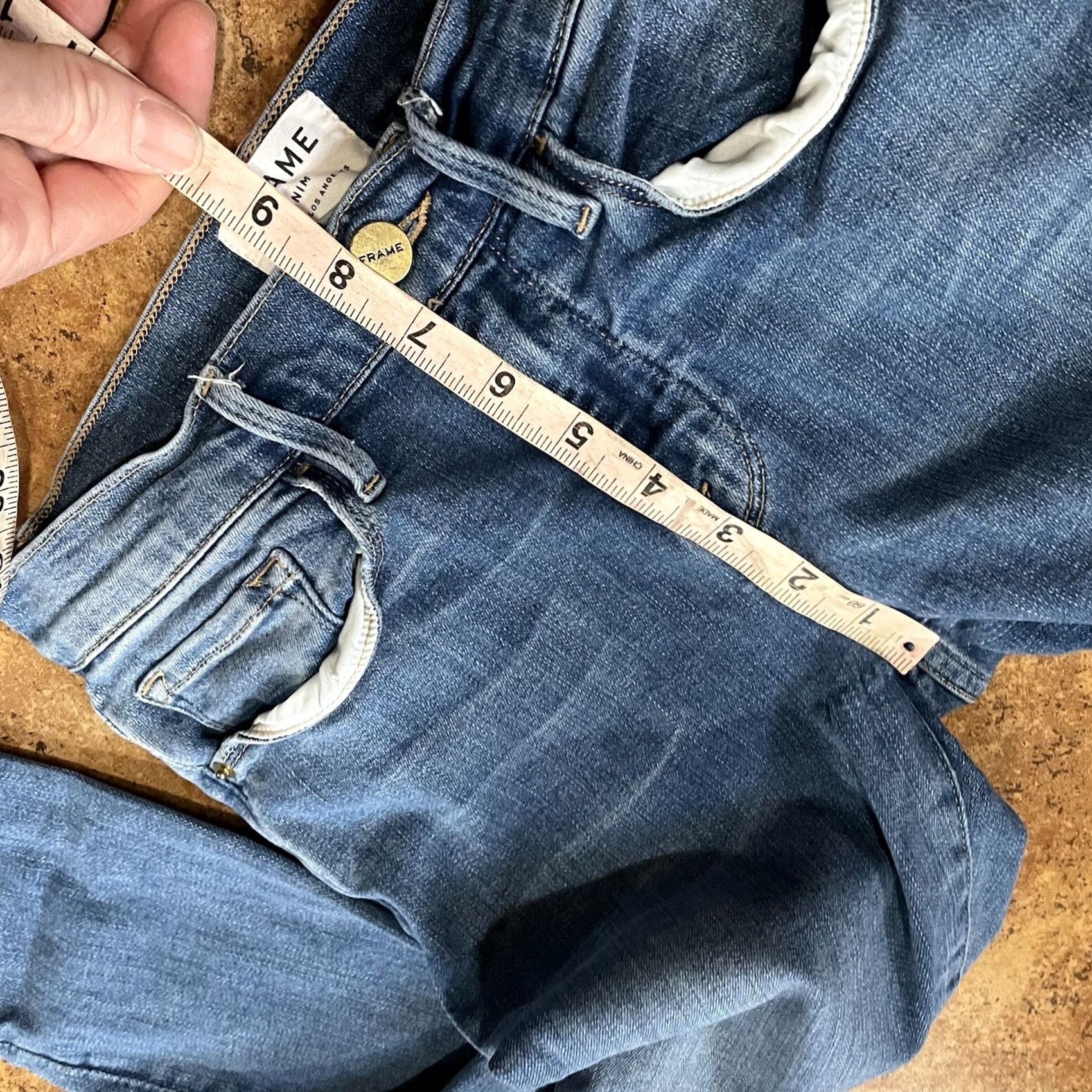 Frame VINTAGE FRAME Denim Jeans Womens 26 Blue Distressed Le Skinny de Jeanne Crop Slim 5-Pocket Womens Jeans Size 26" / US 2 / IT 38 - 7 Thumbnail