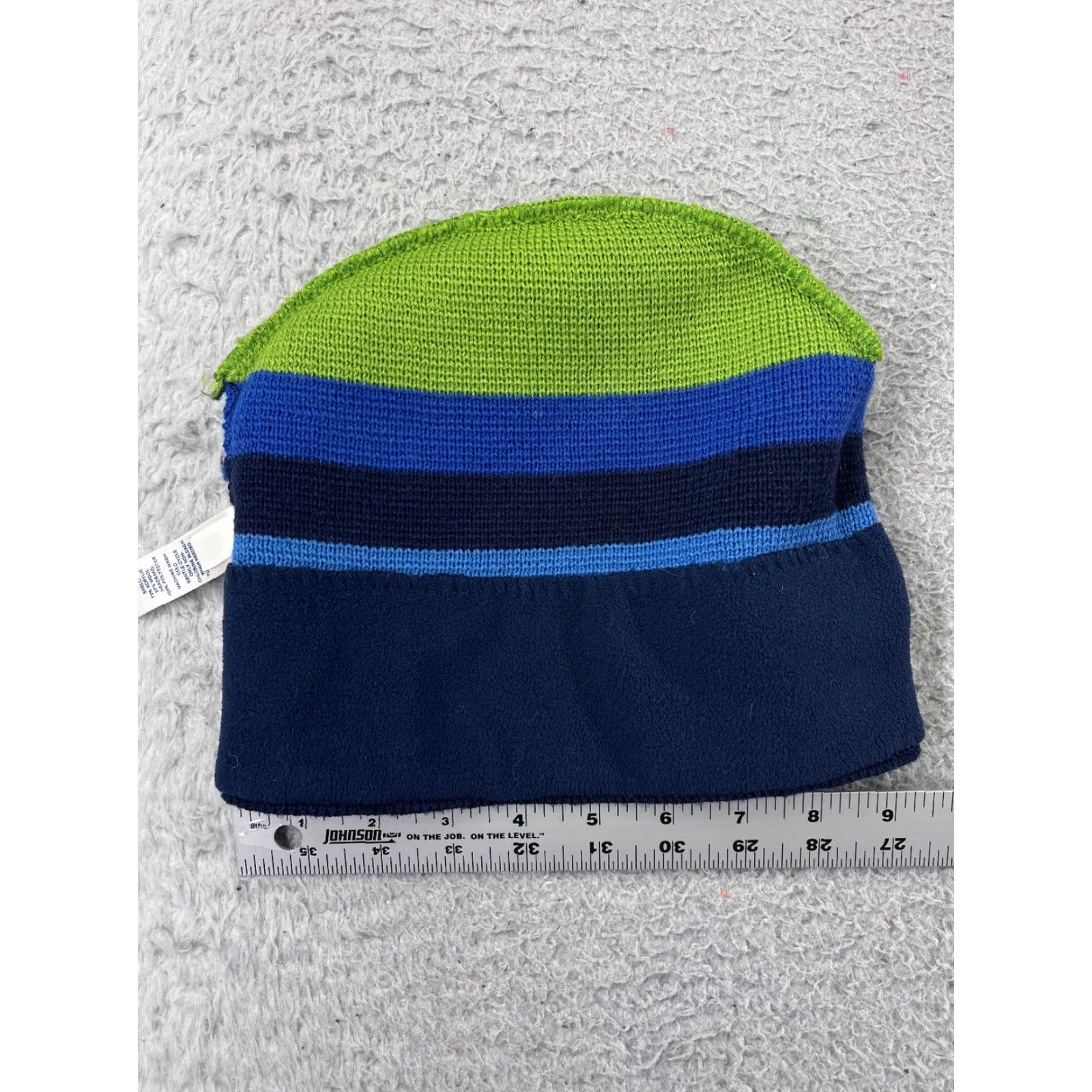 Gap Gap Beanie Toque Adult Extra Large Green Blue Knit Stripe Wool Acrylic Blend Size ONE SIZE - 3 Thumbnail