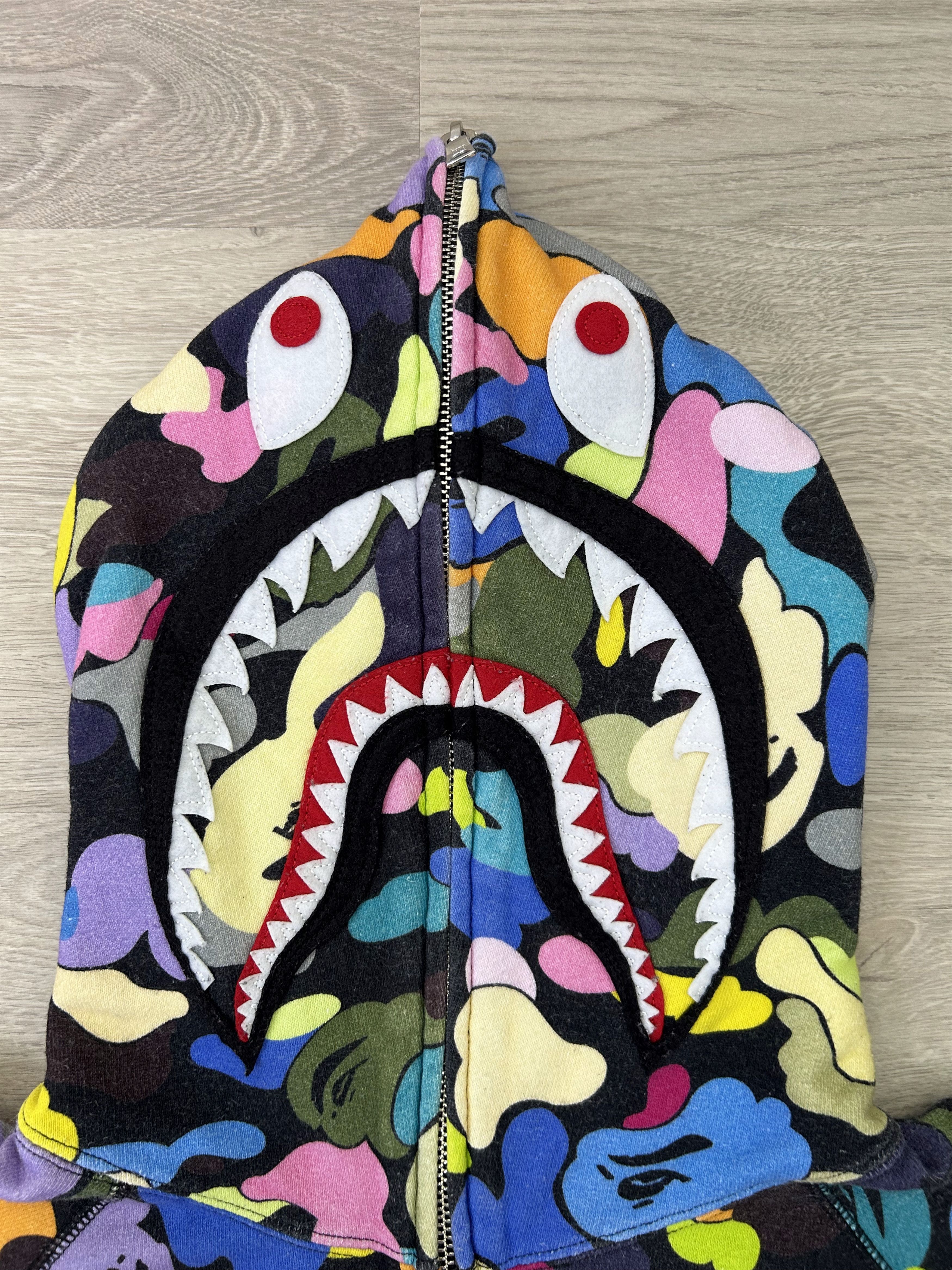 Bape Bape Multi Camo PONR Shark Full Zip Hoodie [Size M] Size US M / EU 48-50 / 2 - 4 Thumbnail