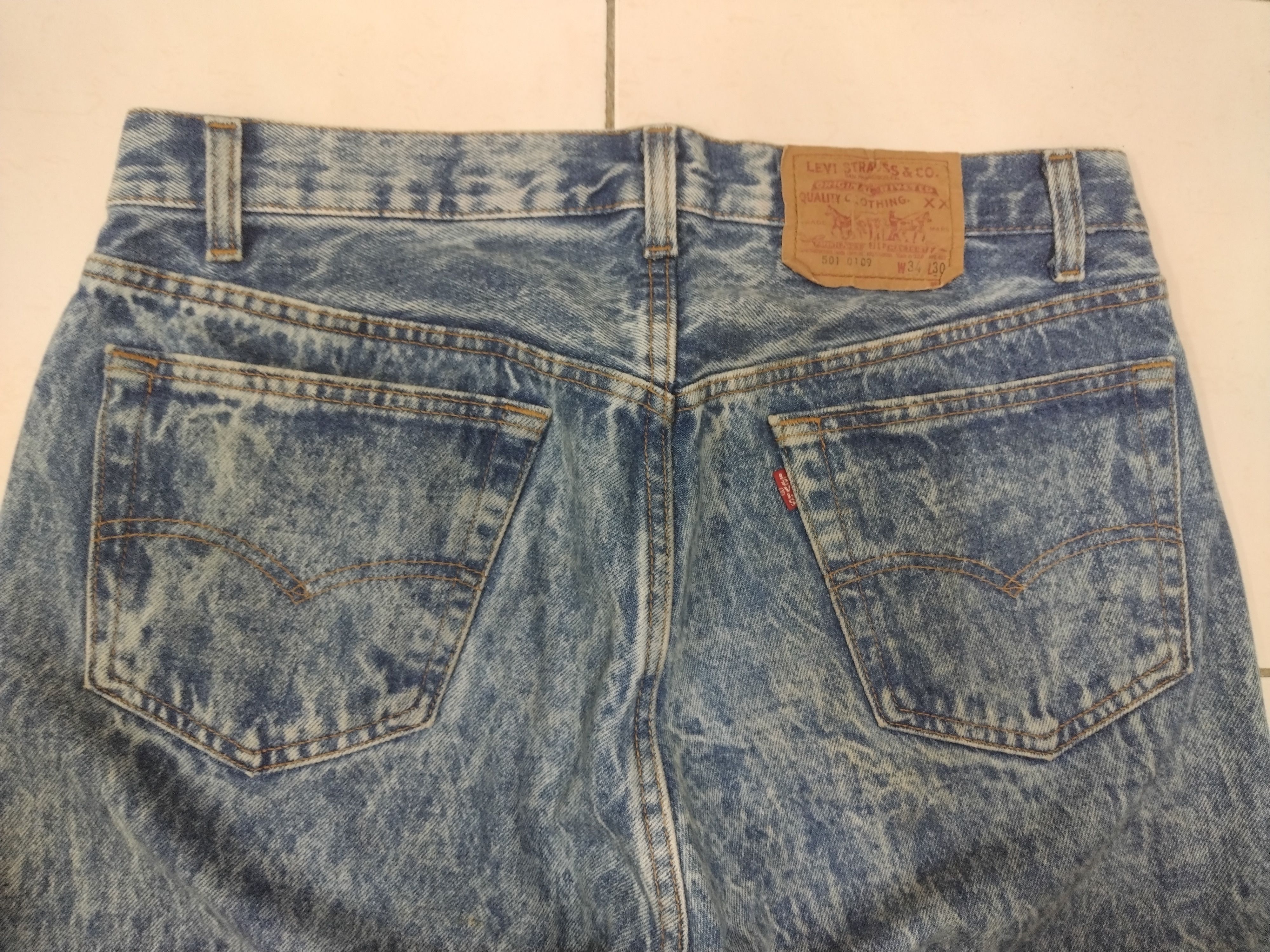 If Six Was Nine × Le Grande Bleu (L.G.B.) × Levi's Crazy acid wash Levi’s Vintage Jeans Size US 34 / EU 50 - 15 Thumbnail