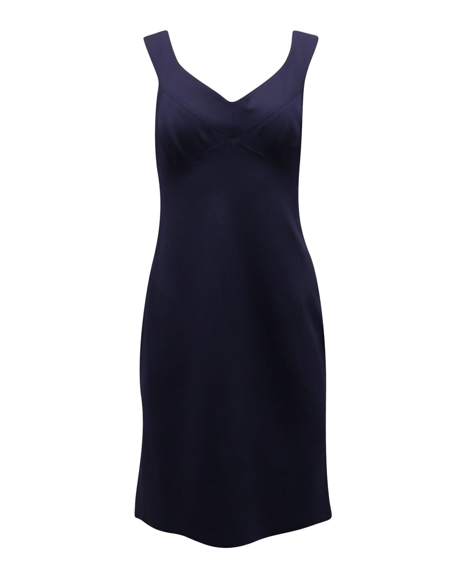 image of Ralph Lauren Navy Blue Viscose V-Neck Sleeveless Dress in Blue/Navy Blue, Women's (Size XL)