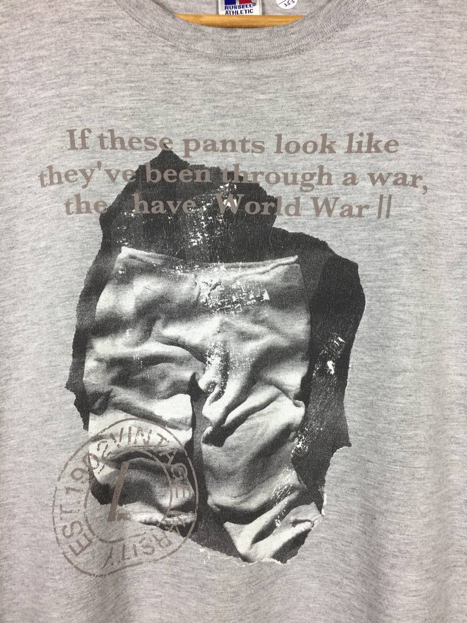 Russell Athletic × Vintage Vtg Russell Athletics World War II Statement Humor Tee Size US L / EU 52-54 / 3 - 3 Thumbnail