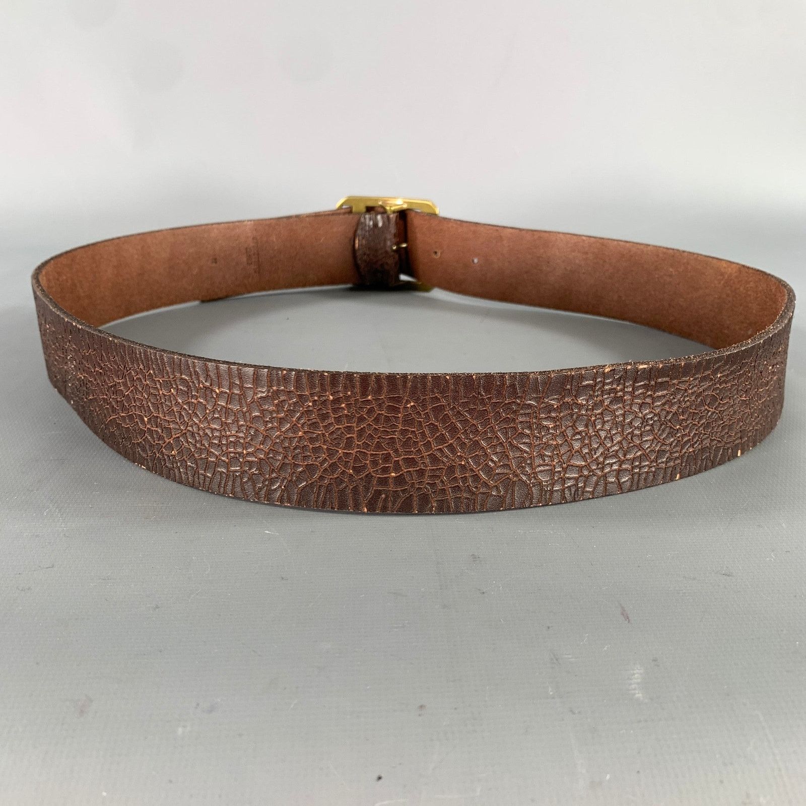 Ralph Lauren LAUREN by RALPH LAUREN Size M Brown Crackled Leather Belt Size 36 - 3 Thumbnail